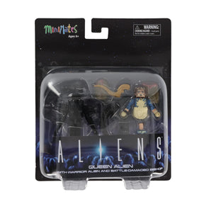Aliens Deluxe Queen Alien with Warrior Alien & Battle-Damaged Bishop Minimates