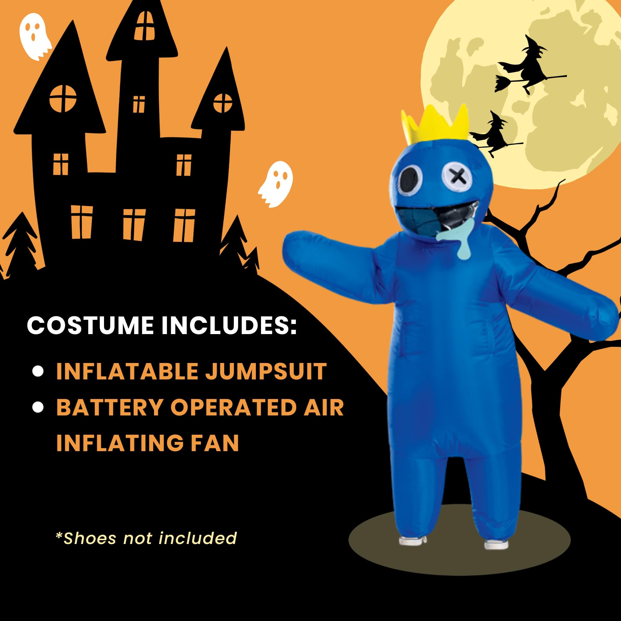 Rainbow Friends Blue Inflatable Child Costume | One Size