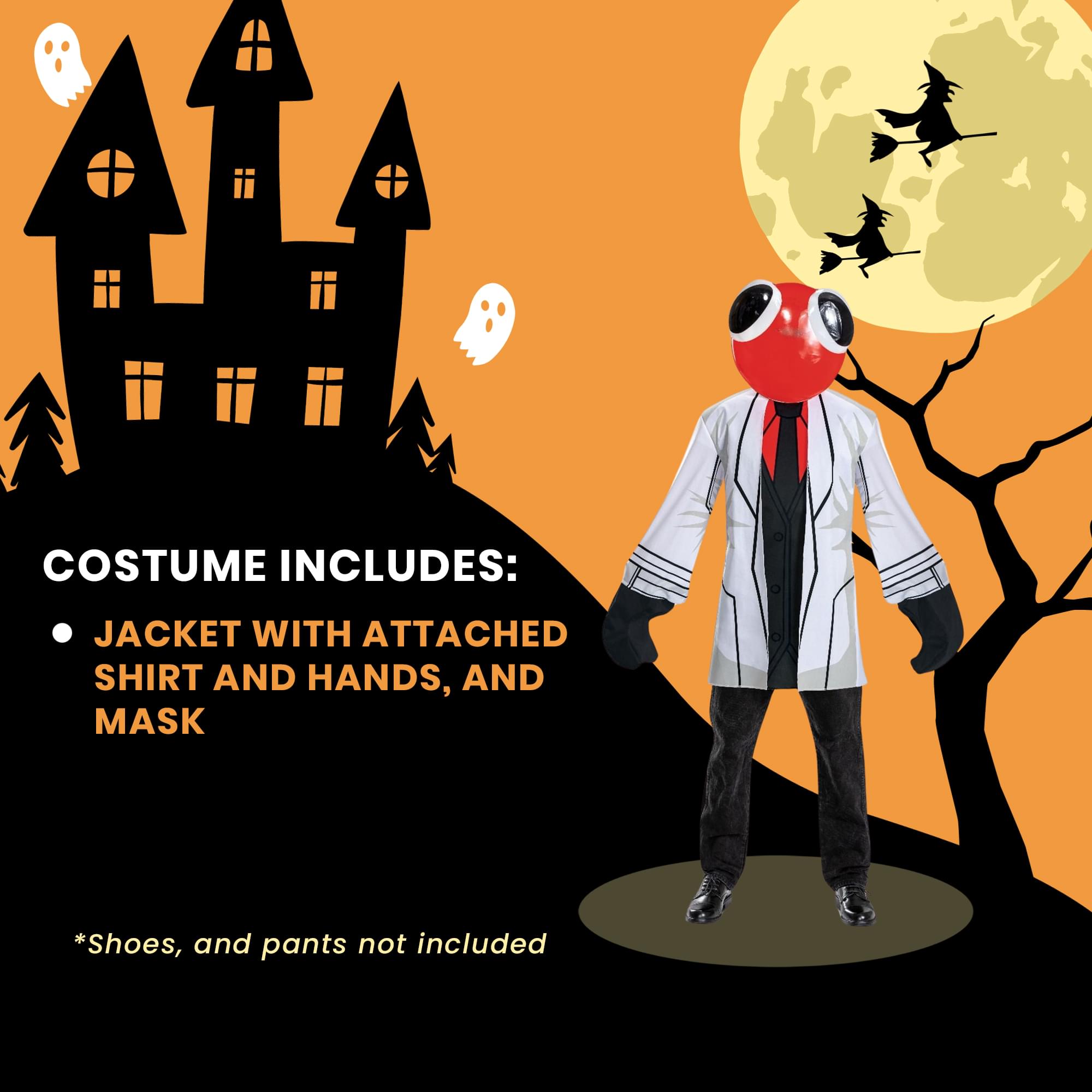 Rainbow Friends Scientist Red Adult Costume