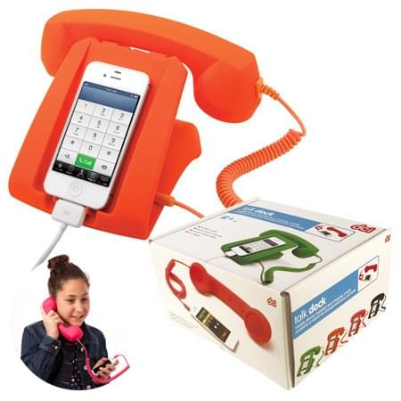 Talk Dock Mobile Device Handset And Charging Cradle Orange