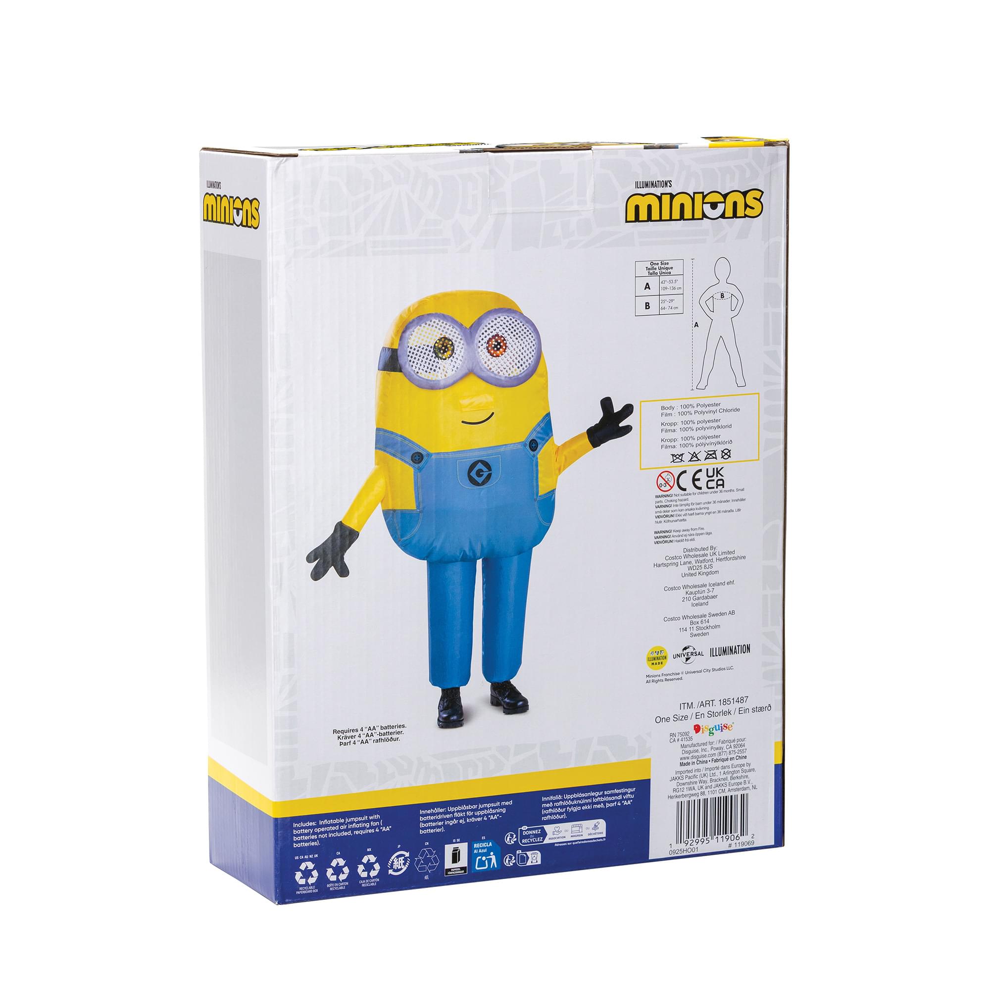 Minions Bob Inflatable Child Costume | One Size