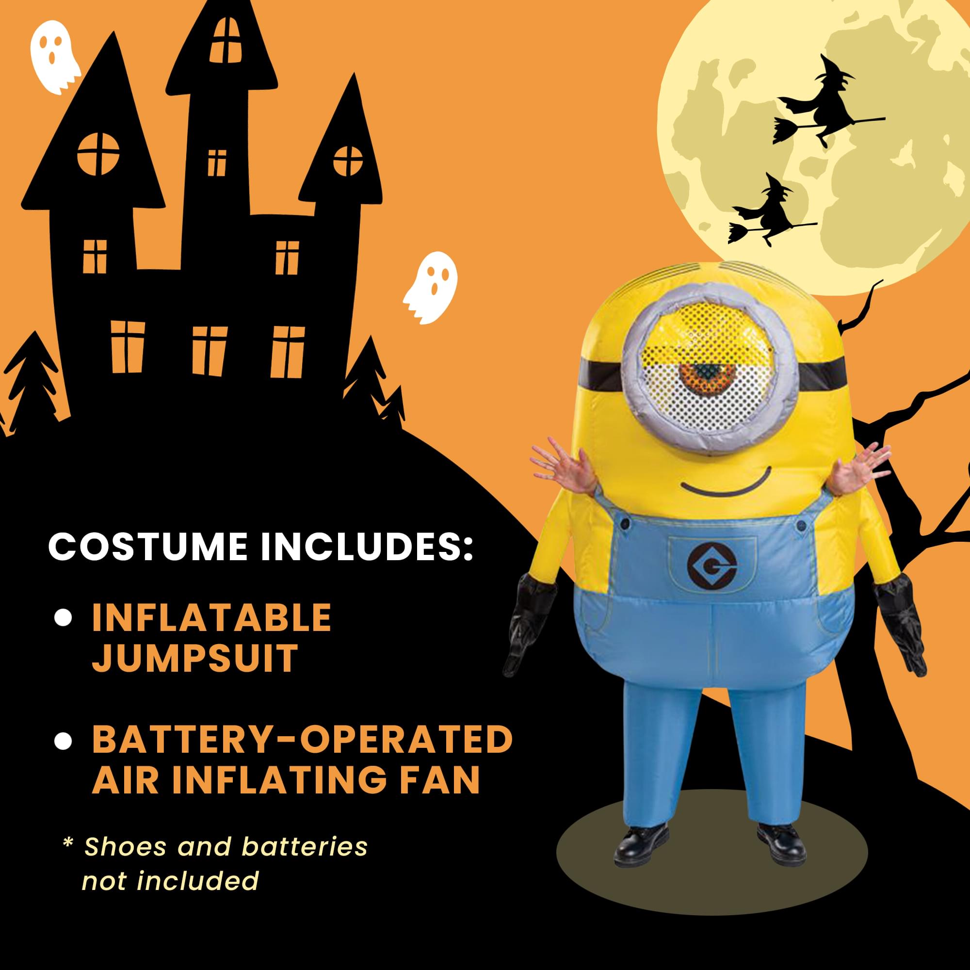 Minions Stuart Inflatable Adult Costume | One Size