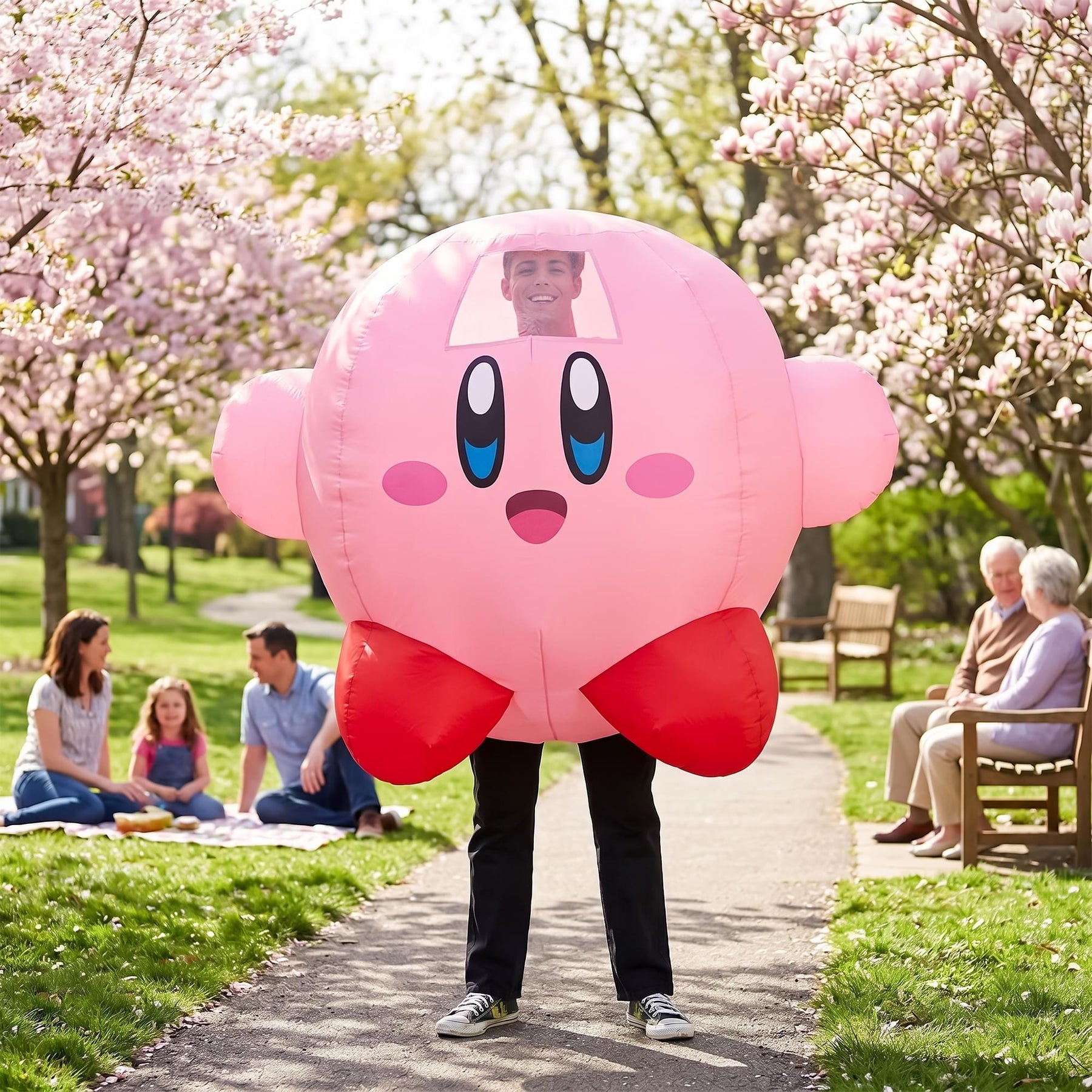 Kirby Adult Inflatable Costume | One Size