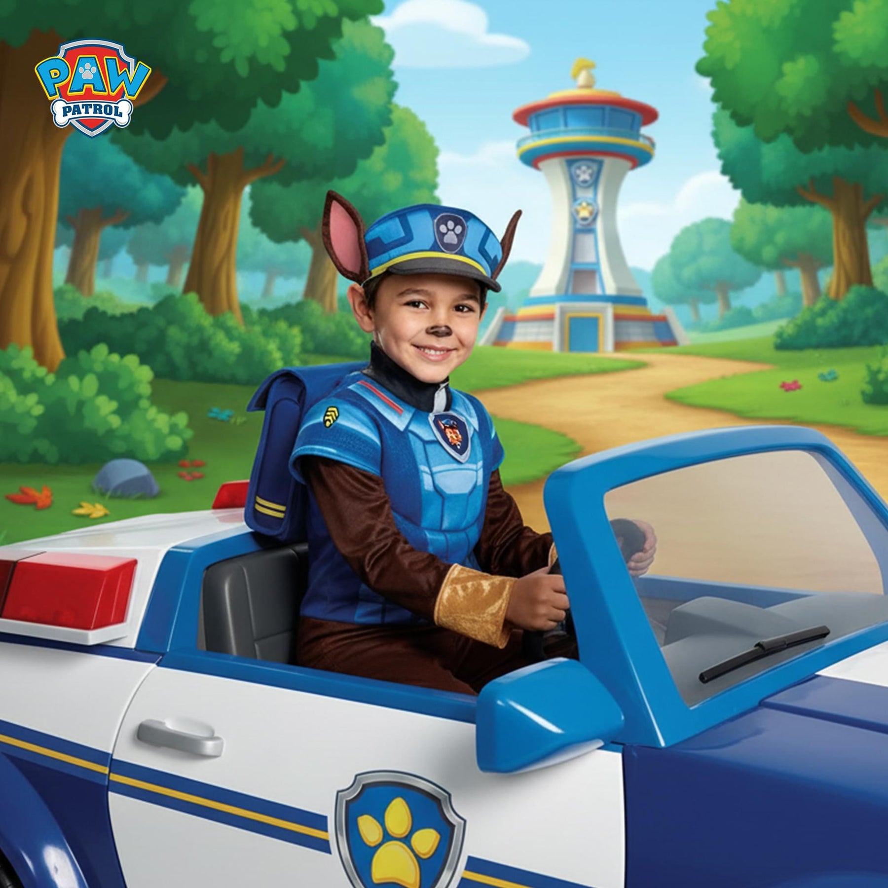 PAW Patrol Chase Deluxe Toddler Costume | Small (2T)