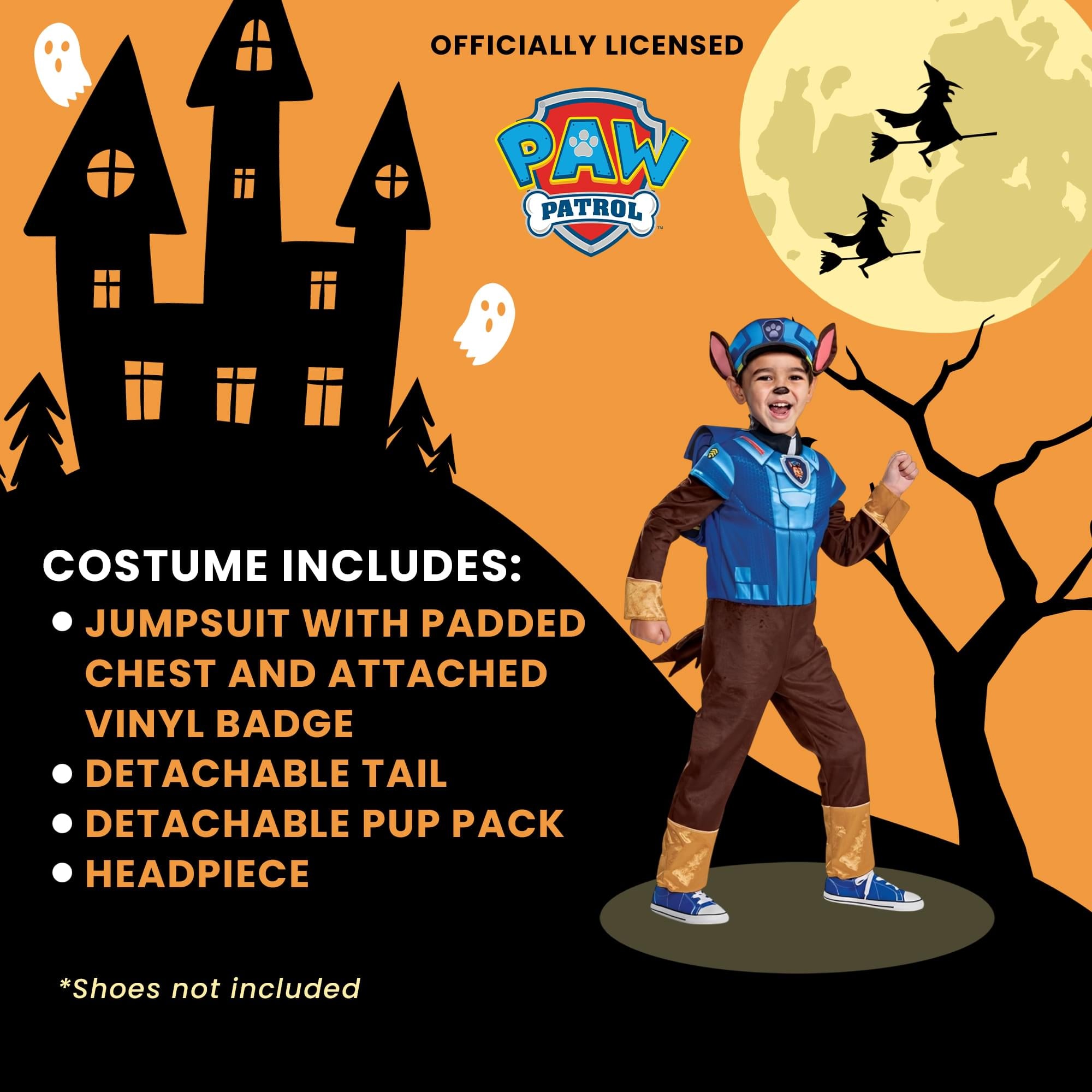 PAW Patrol Chase Deluxe Toddler Costume | Small (2T)