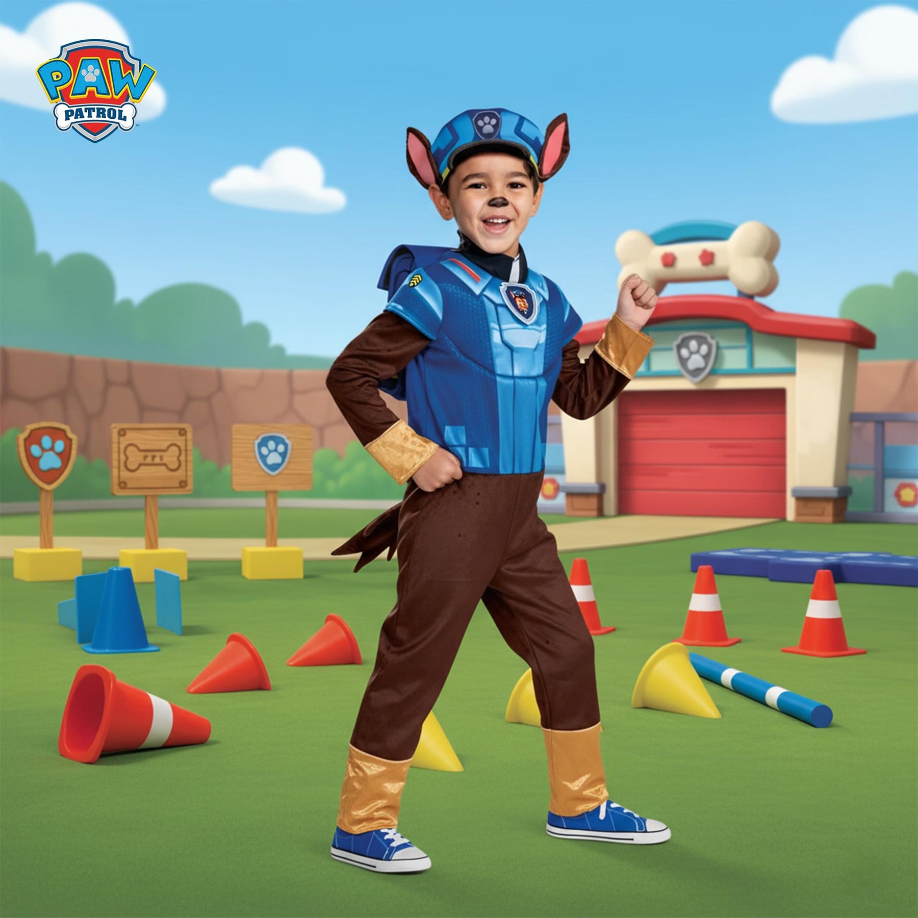 PAW Patrol Chase Deluxe Toddler Costume | Small (2T)