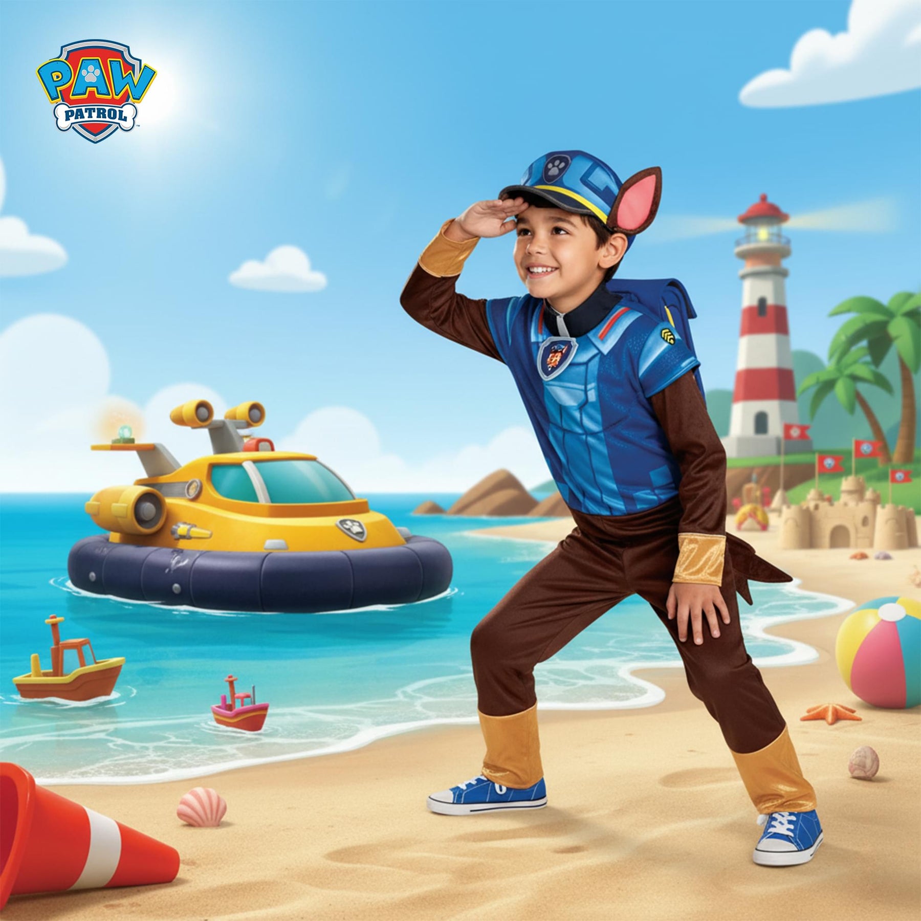 PAW Patrol Chase Deluxe Toddler Costume | Small (2T)