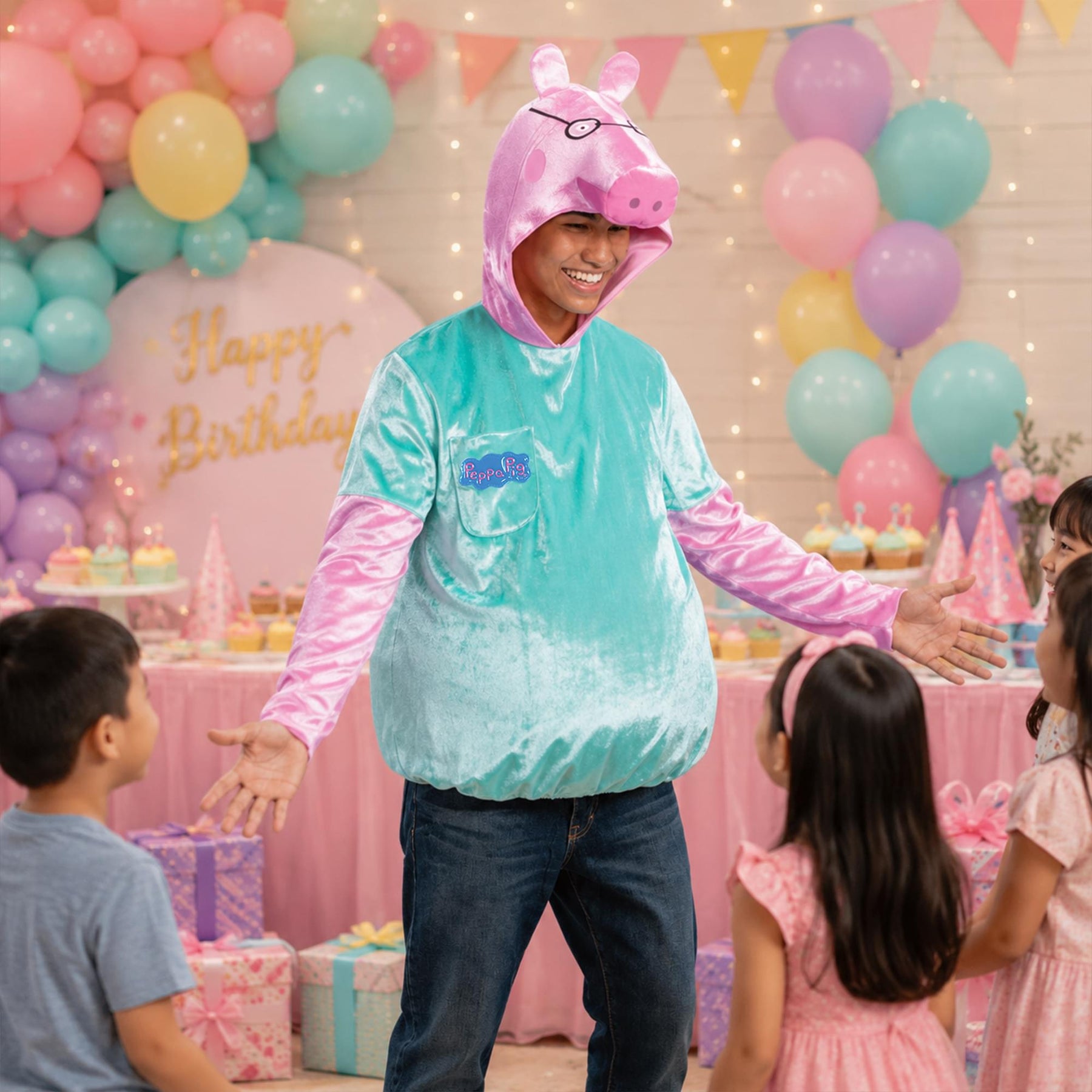 Peppa Pig Daddy Pig Deluxe Adult Costume | X-Large
