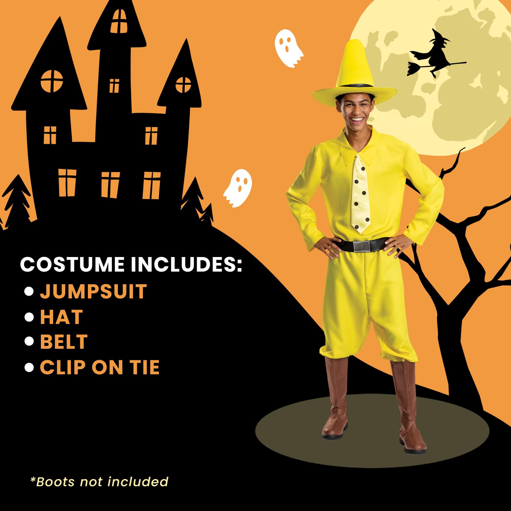 Curious George Person In The Yellow Hat Adult Costume