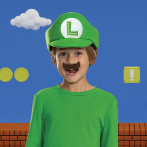 Super Mario Bros. Luigi  Hat and Mustache Child Costume Kit