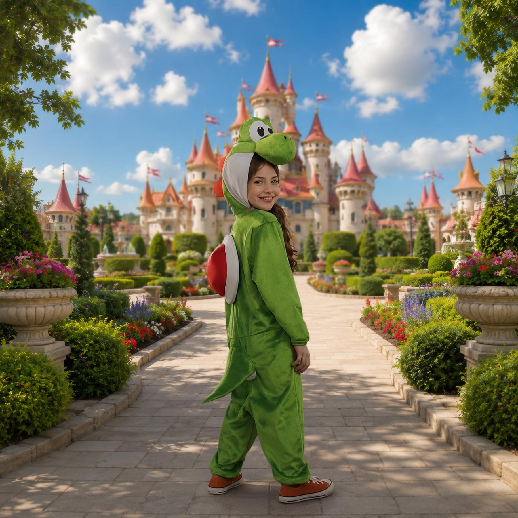 Super Mario Bros. Yoshi Hooded Child Jumpsuit Costume