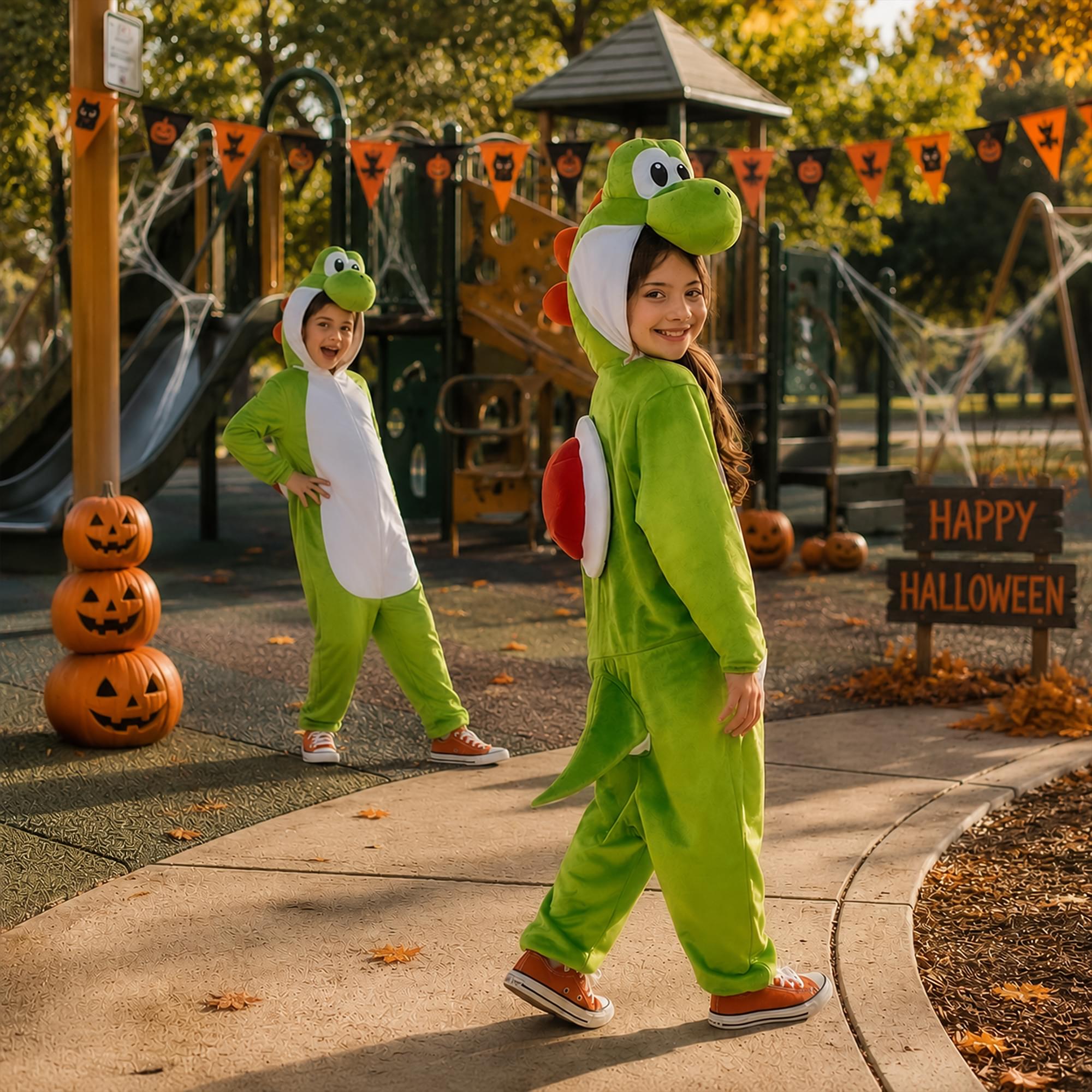 Super Mario Bros. Yoshi Hooded Child Jumpsuit Costume