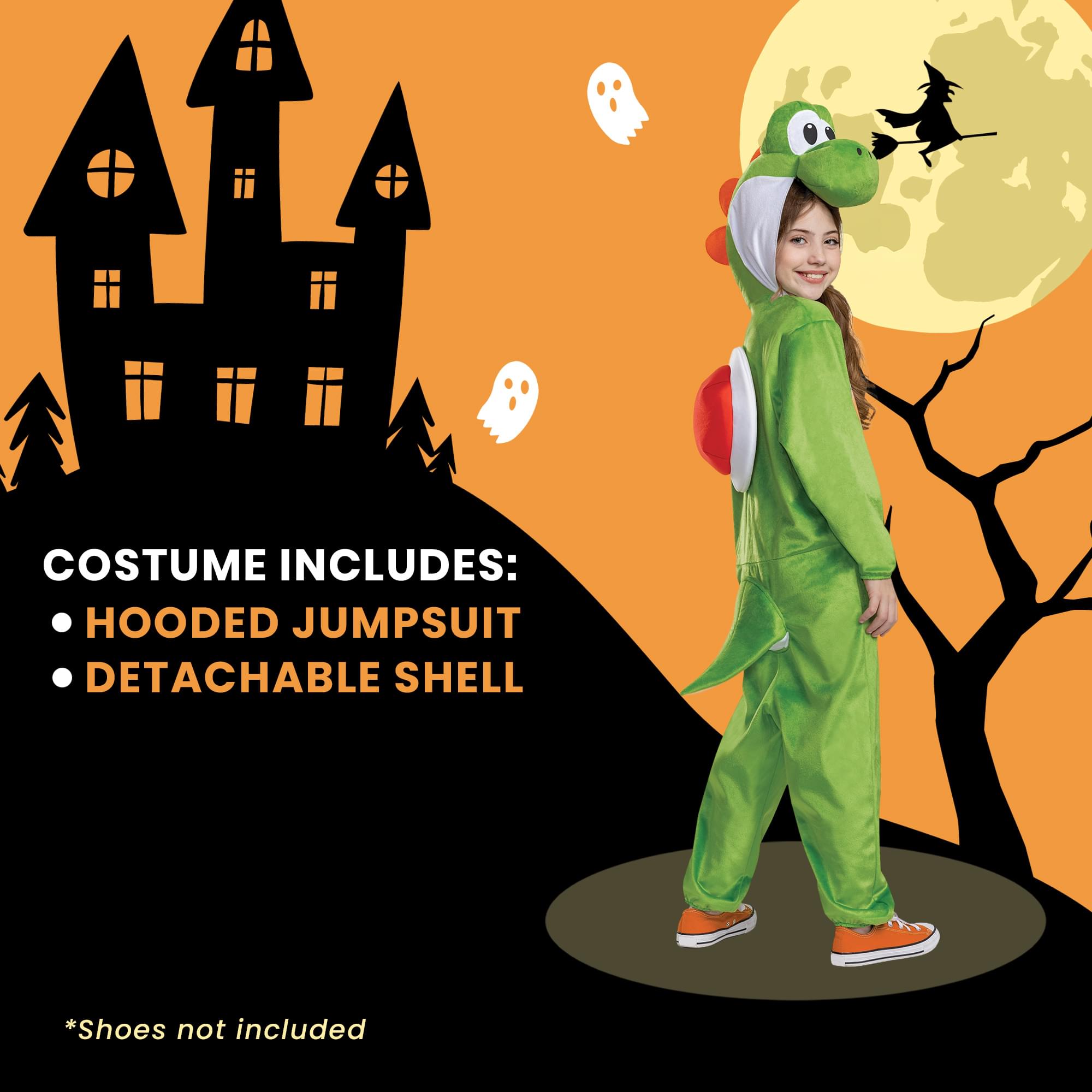 Super Mario Bros. Yoshi Hooded Child Jumpsuit Costume