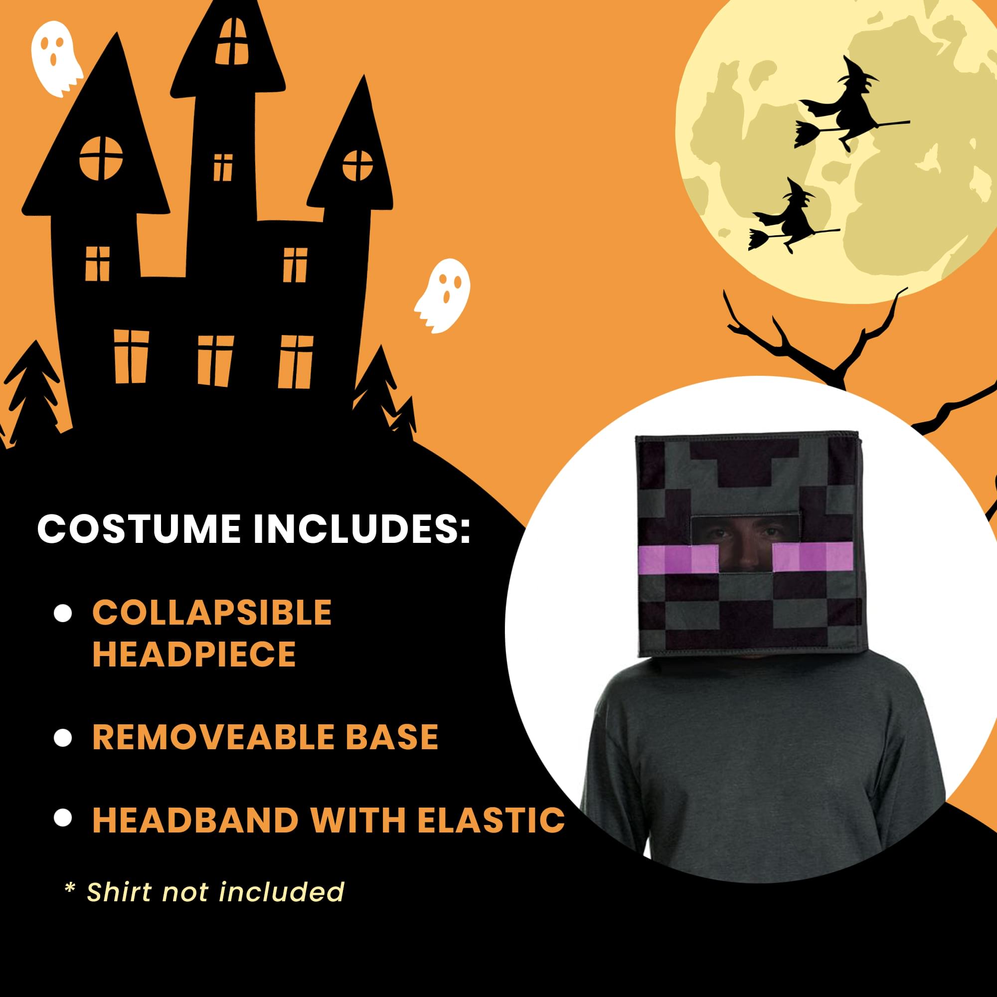 Minecraft Enderman Block Head Child Mask
