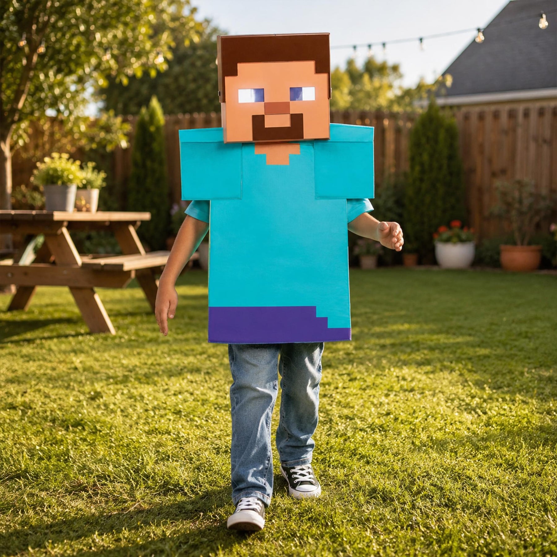 Minecraft Steve Light-Up Child Costume Kit | One Size Fits Most
