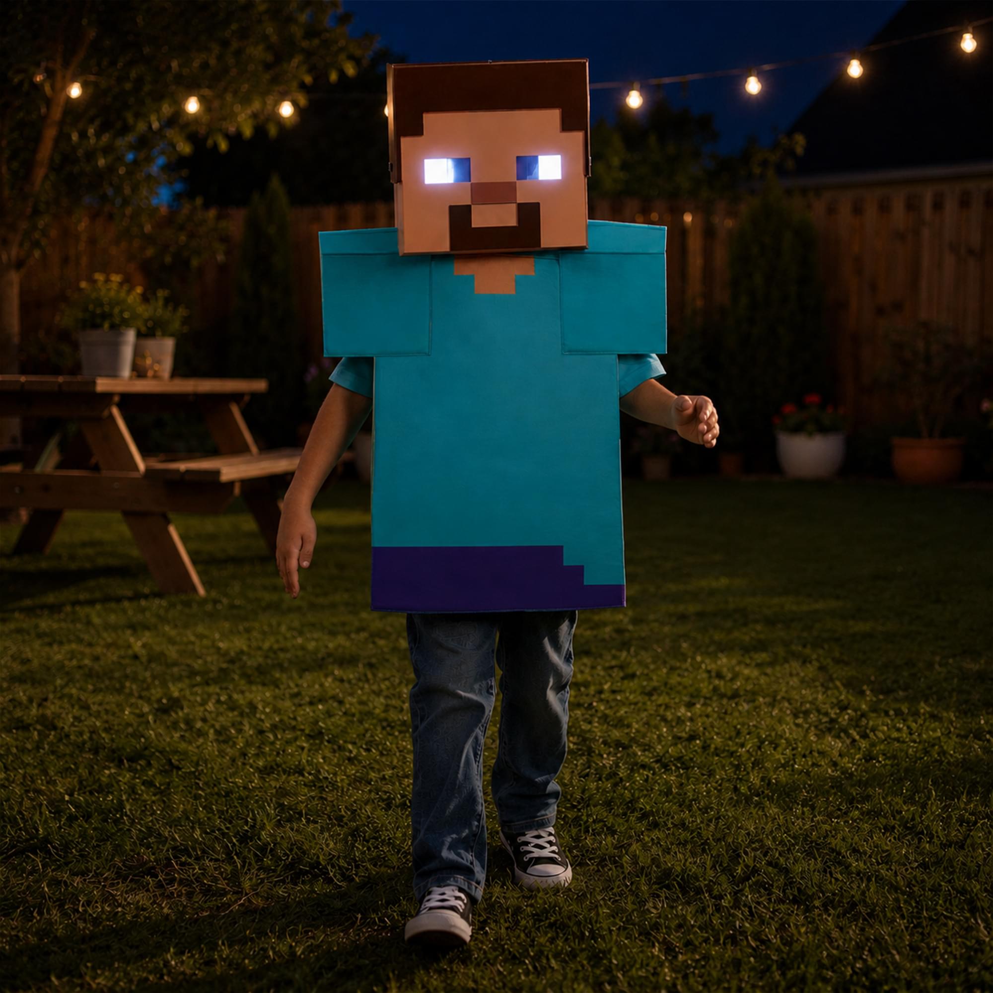 Minecraft Steve Light-Up Child Costume Kit | One Size Fits Most
