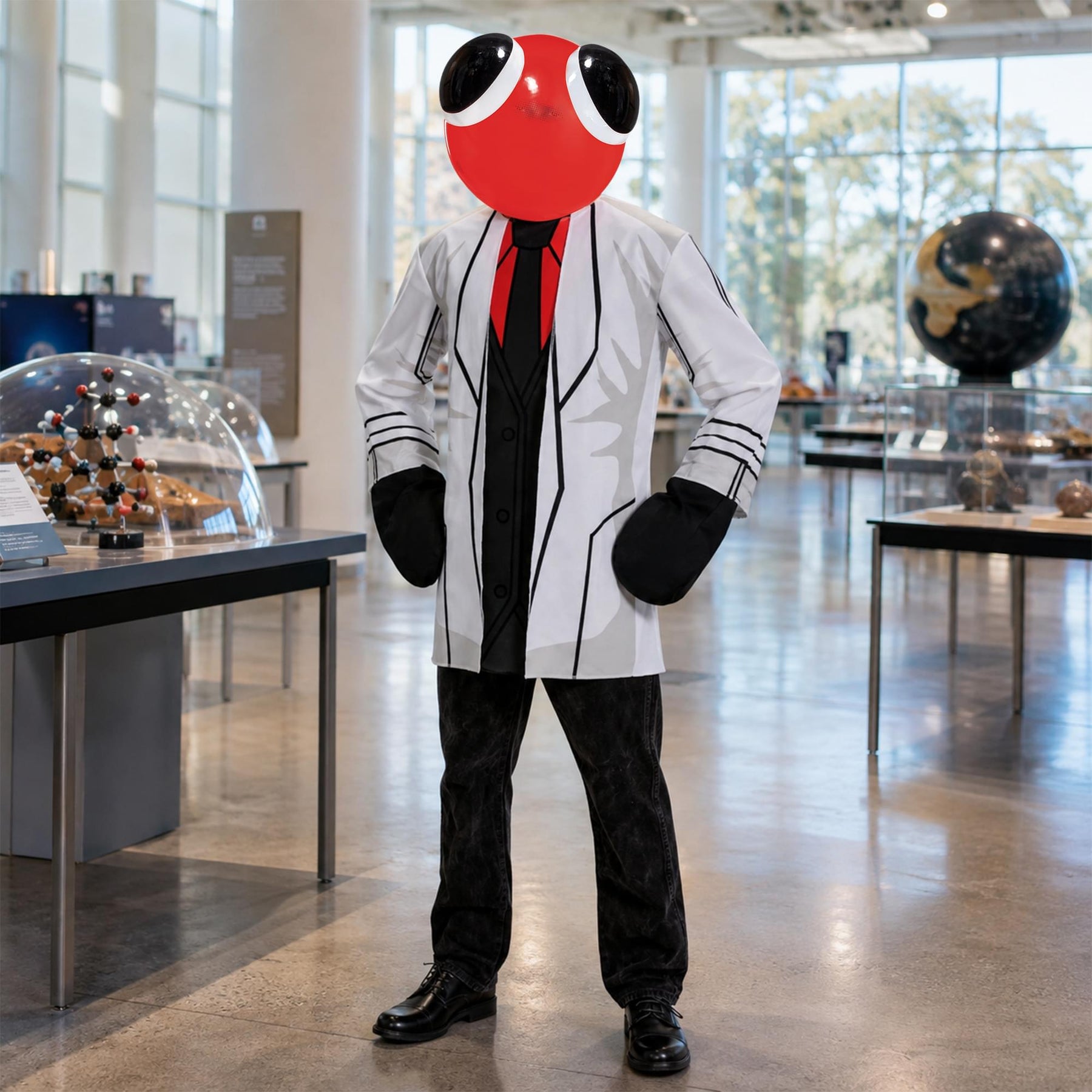 Rainbow Friends Scientist Red Adult Costume