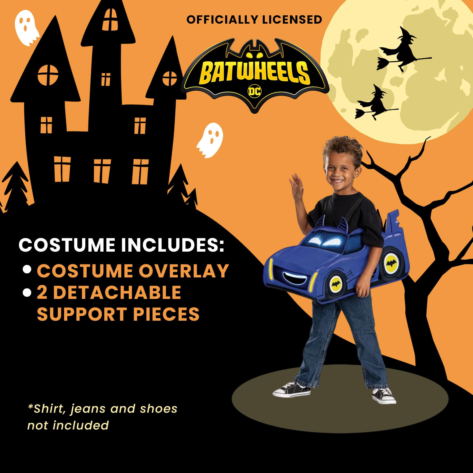 DC Batwheels Bam Ride-On Classic Child Costume | One Size Up to Sz 6