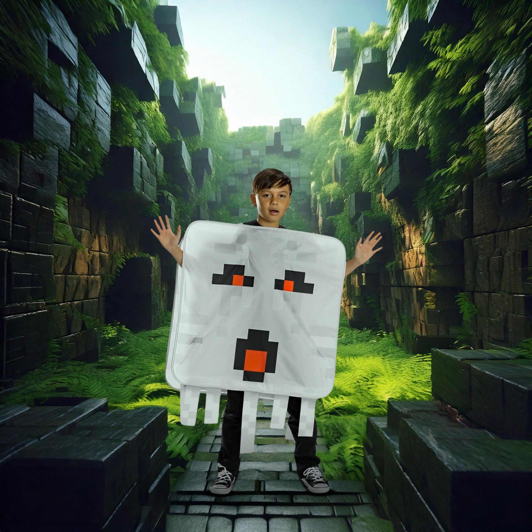 Minecraft Ghast Pop Out Child Costume | Unisize 8+