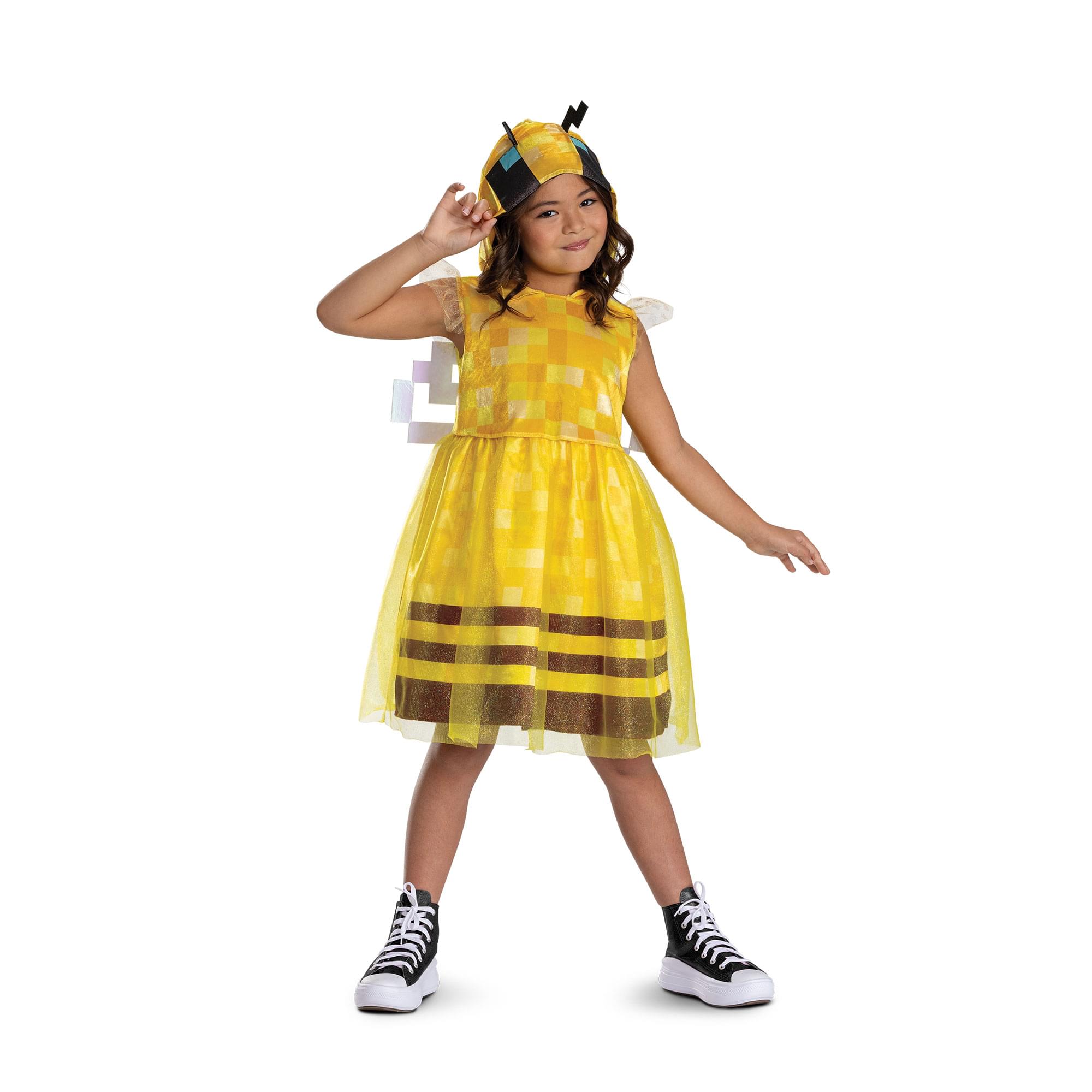 Minecraft Bee Girl Hooded Child Costume Dress