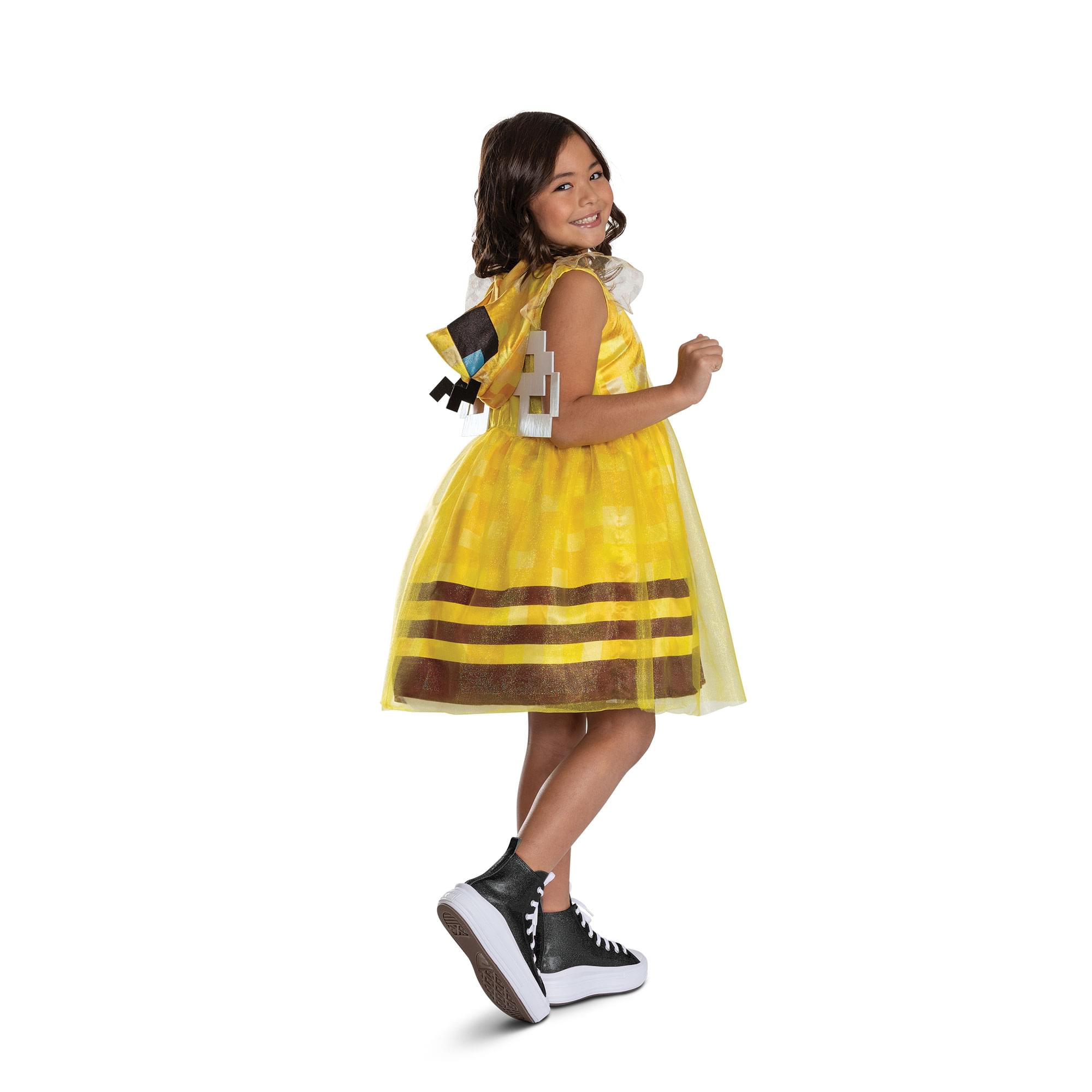 Minecraft Bee Girl Hooded Child Costume Dress