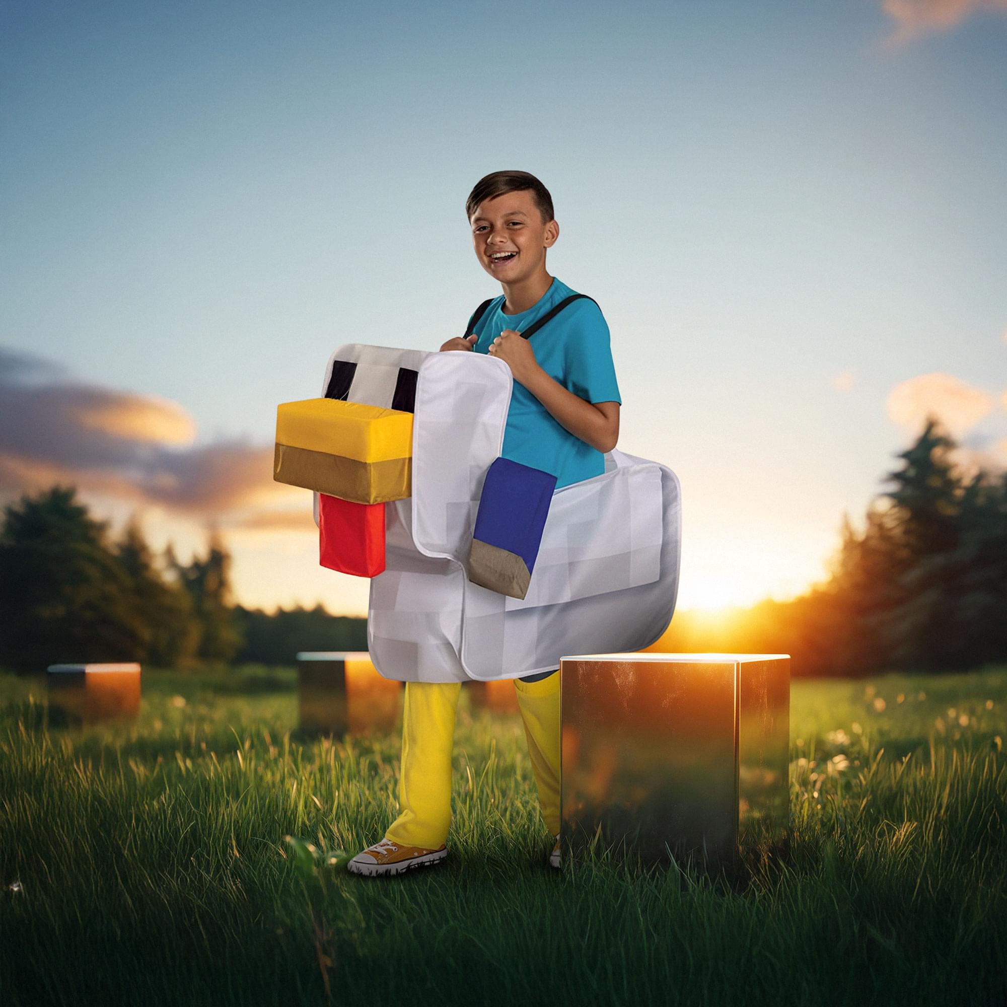 Minecraft Chicken Jockey Ride-On Child Costume | Unisize 8+