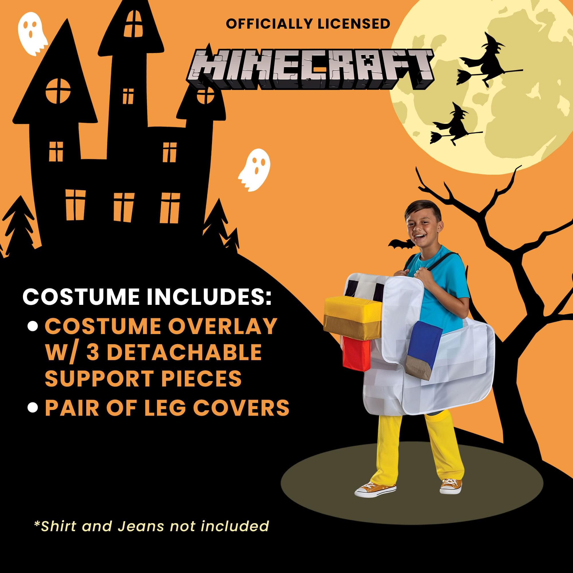 Minecraft Chicken Jockey Ride-On Child Costume | Unisize 8+