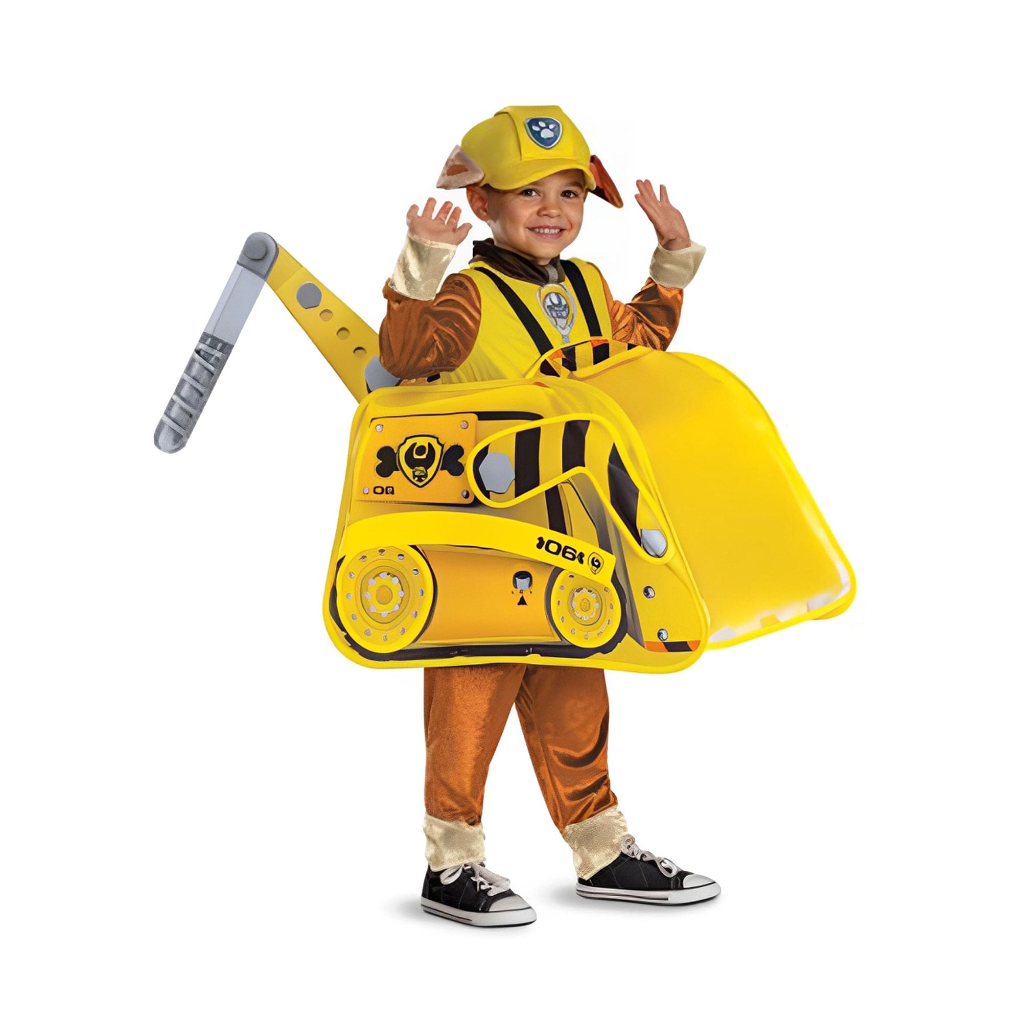 PAW Patrol Rubble Bulldozer Pop Out Child Costume | One Size Up to Size 6