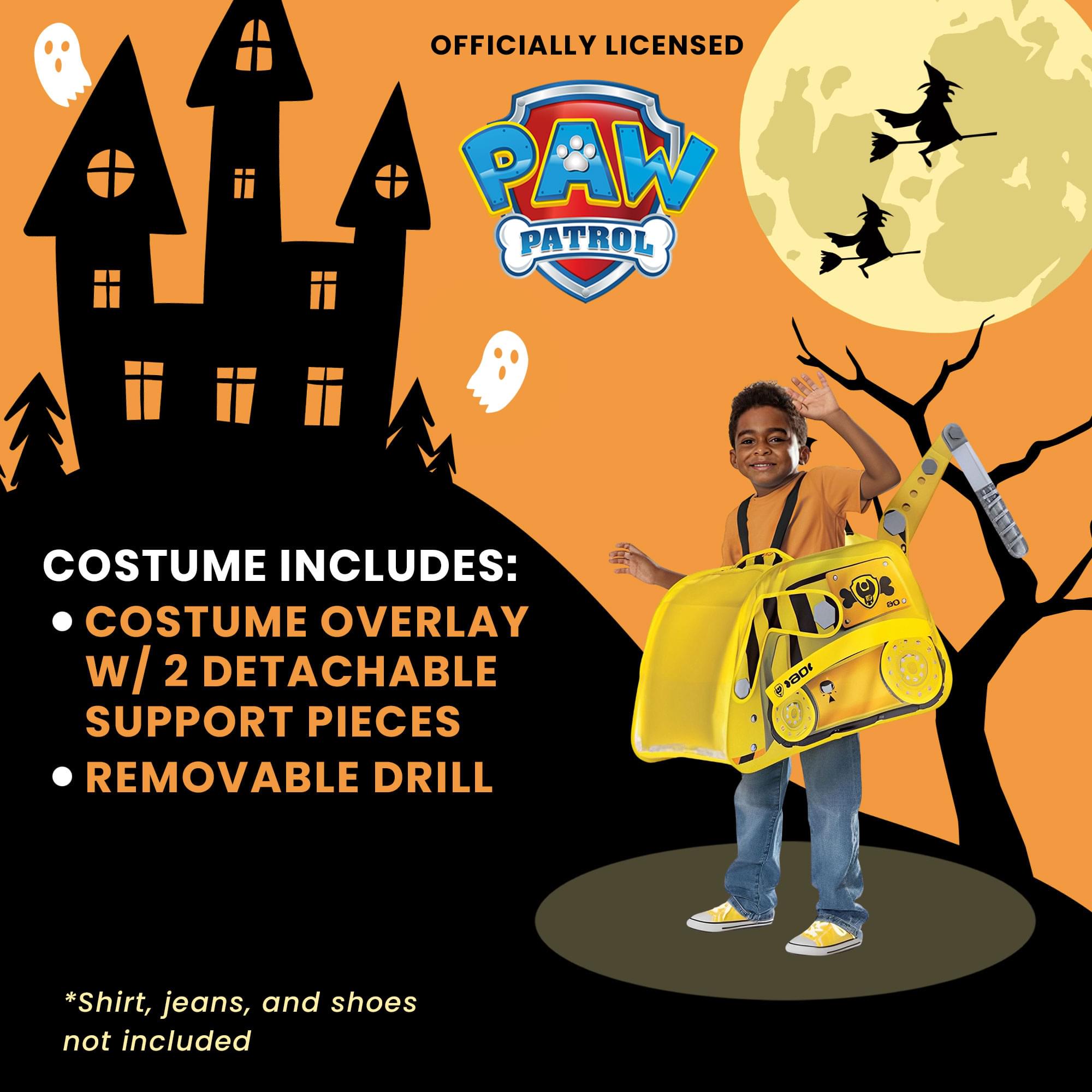 PAW Patrol Rubble Bulldozer Pop Out Child Costume | One Size Up to Size 6