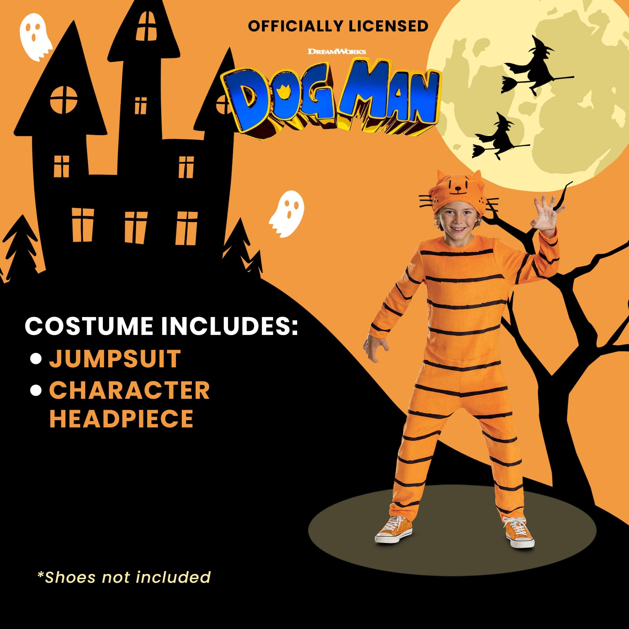 Dog Man Lil' Petey Hooded Child Costume Jumpsuit