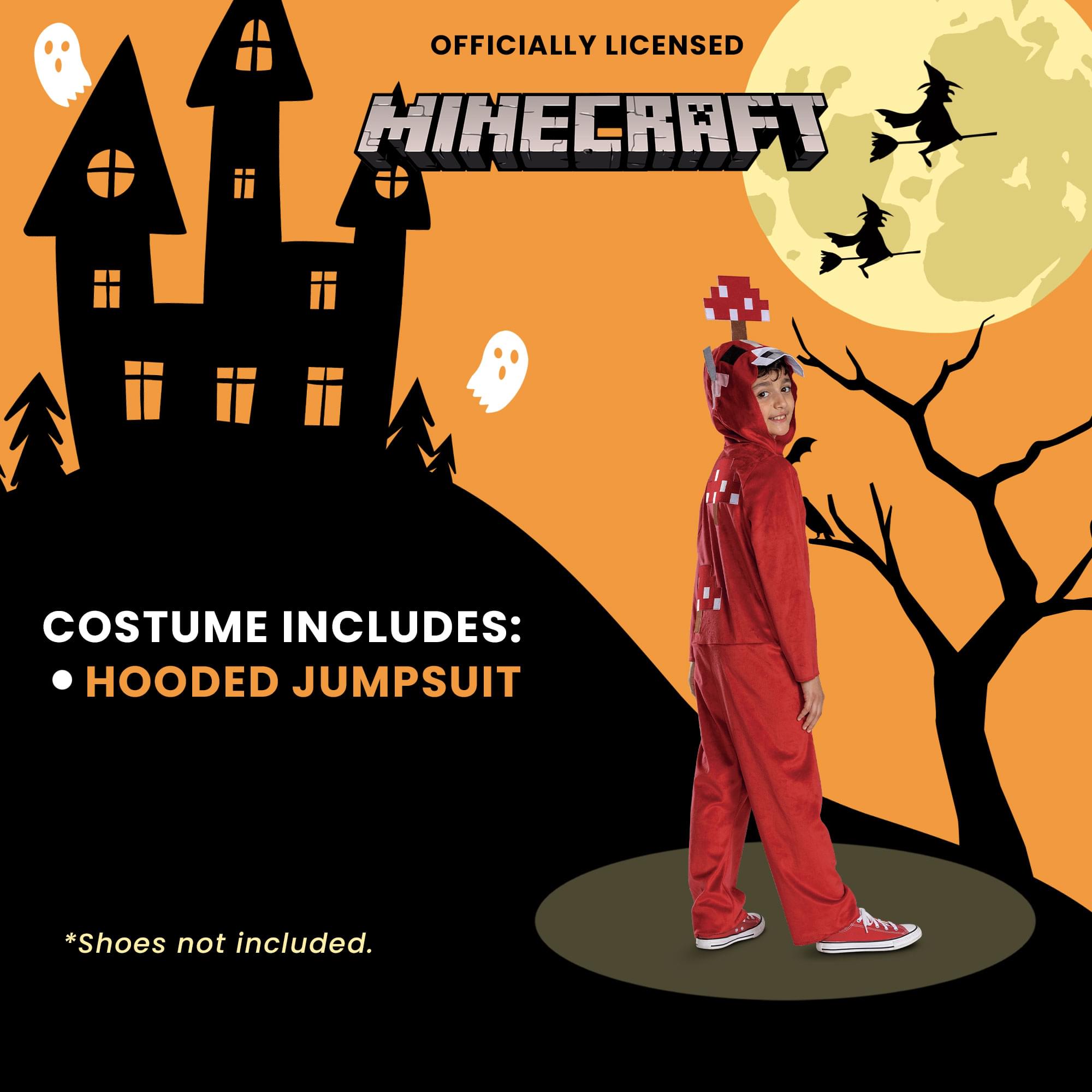 Minecraft Mooshroom Hooded Child Costume Jumpsuit