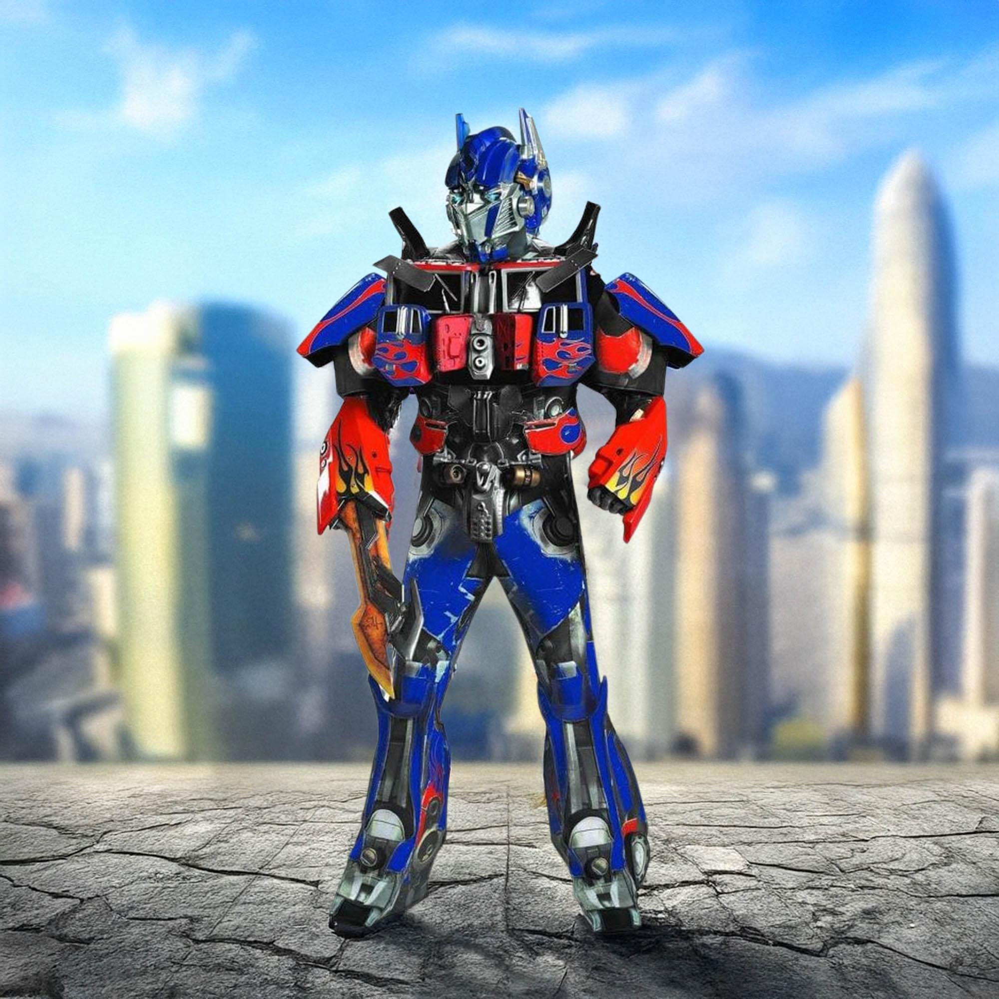 Transformers Optimus Prime Theatrical Costume w/Vacuform Helmet & Light Up Eyes Adult X-Large 42-46