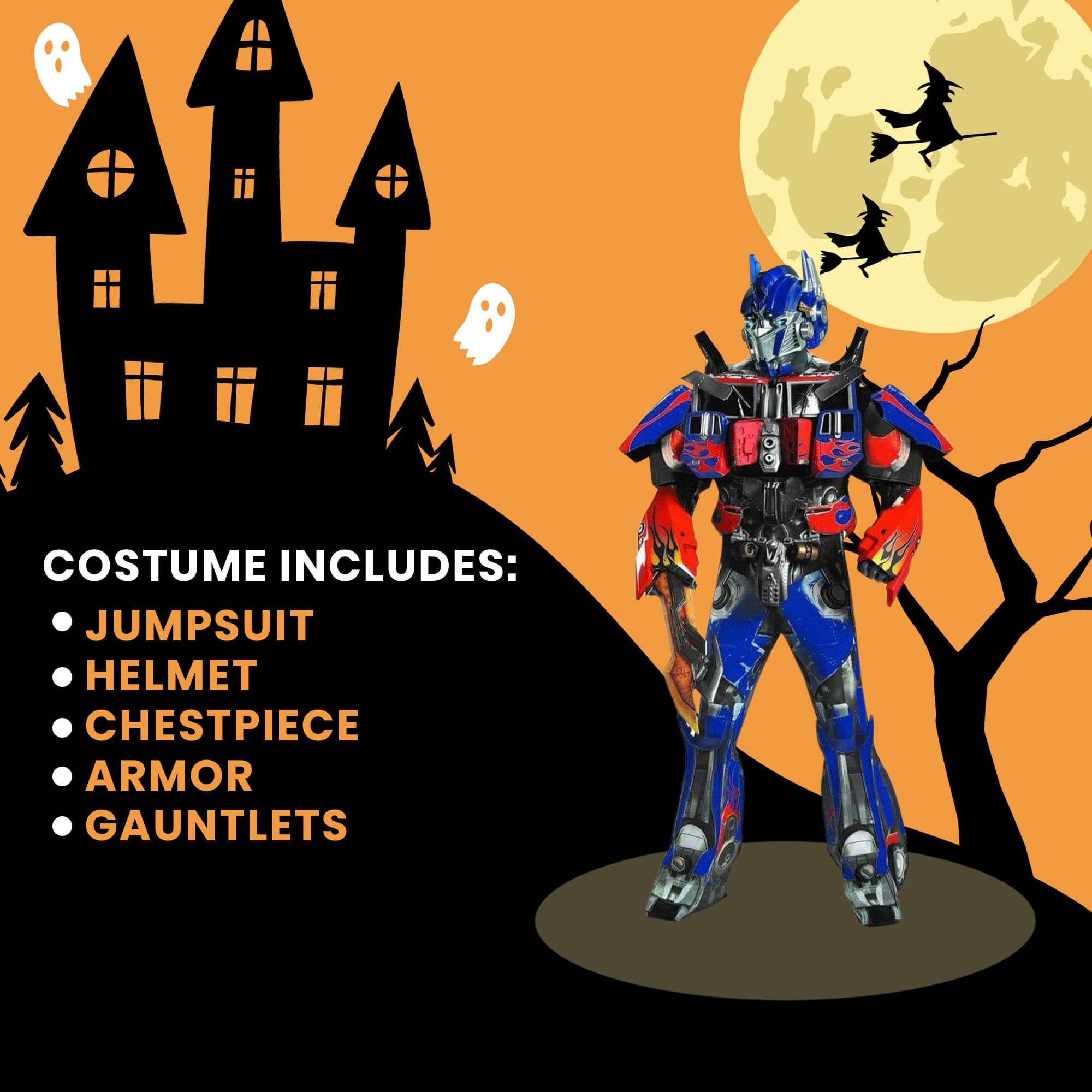 Transformers Optimus Prime Theatrical Costume w/Vacuform Helmet & Light Up Eyes Adult X-Large 42-46