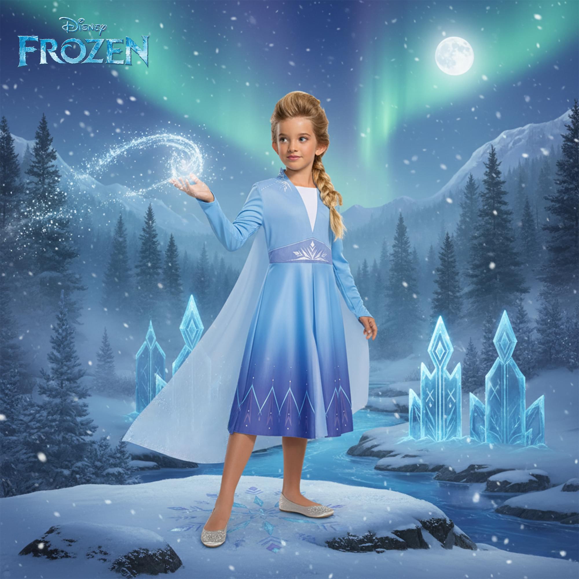 Disney Elsa Travelling Basic Plus Child Costume Medium
