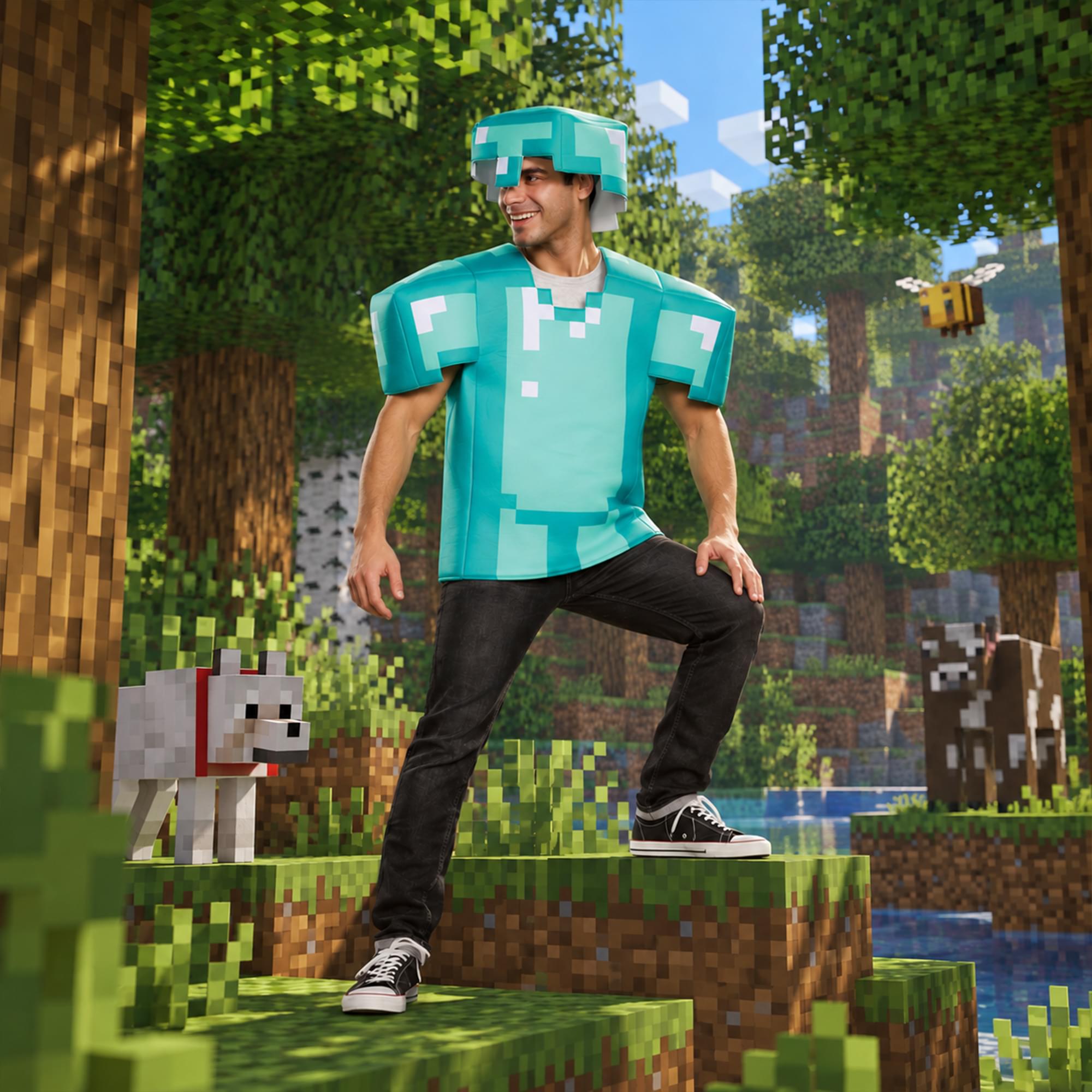 Minecraft Diamond Armor Adult Female Costume | One Size