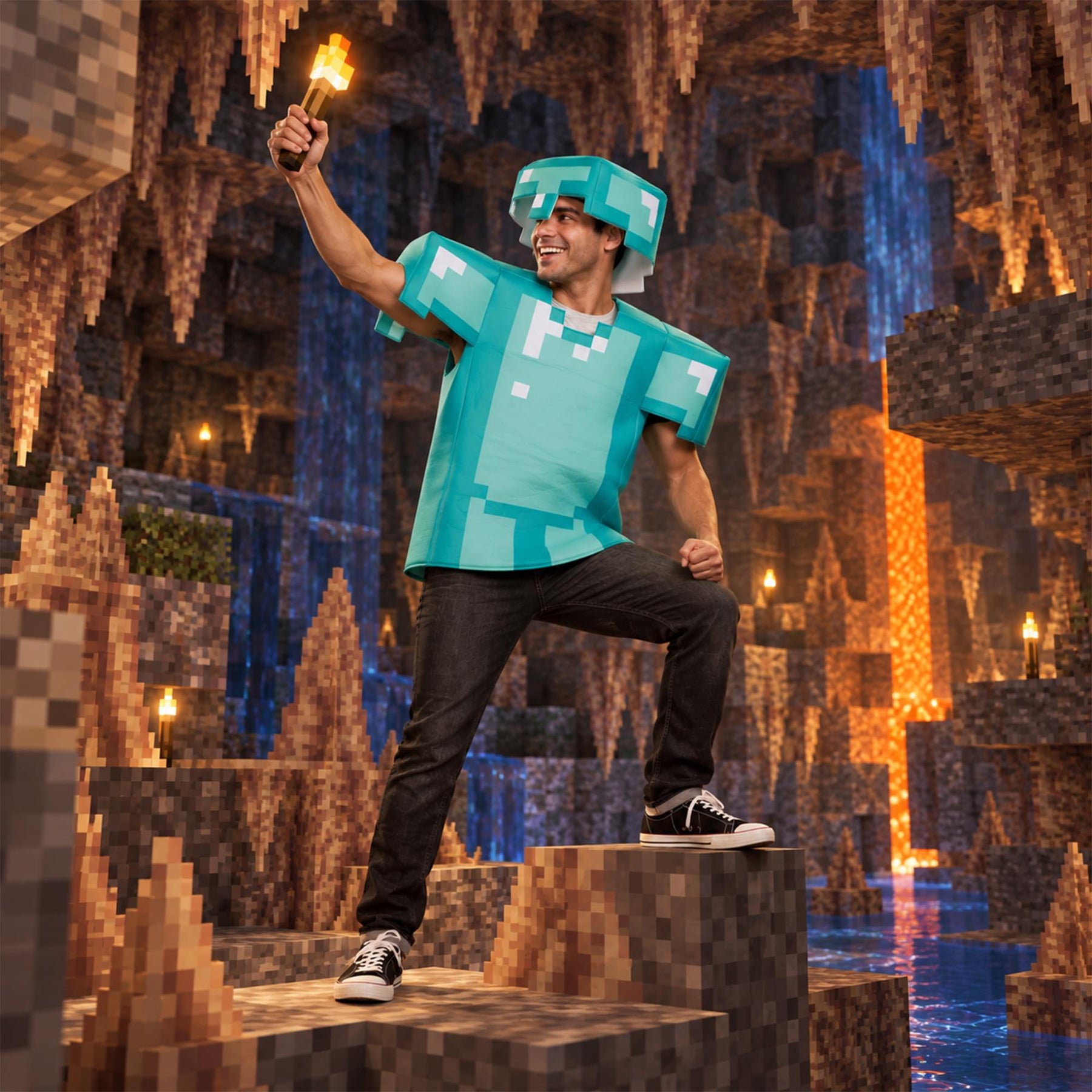 Minecraft Diamond Armor Adult Female Costume | One Size