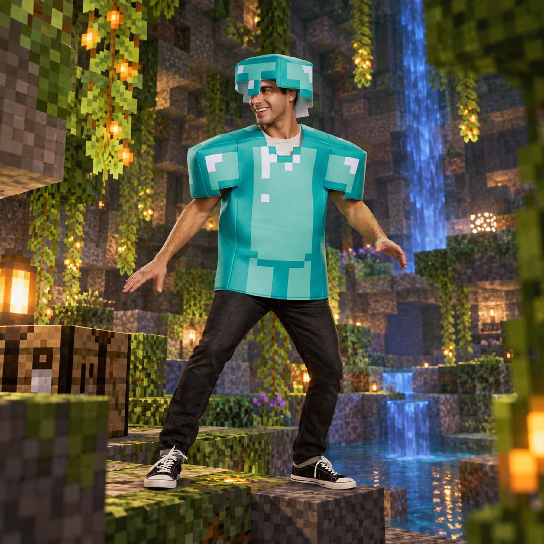 Minecraft Diamond Armor Adult Female Costume | One Size