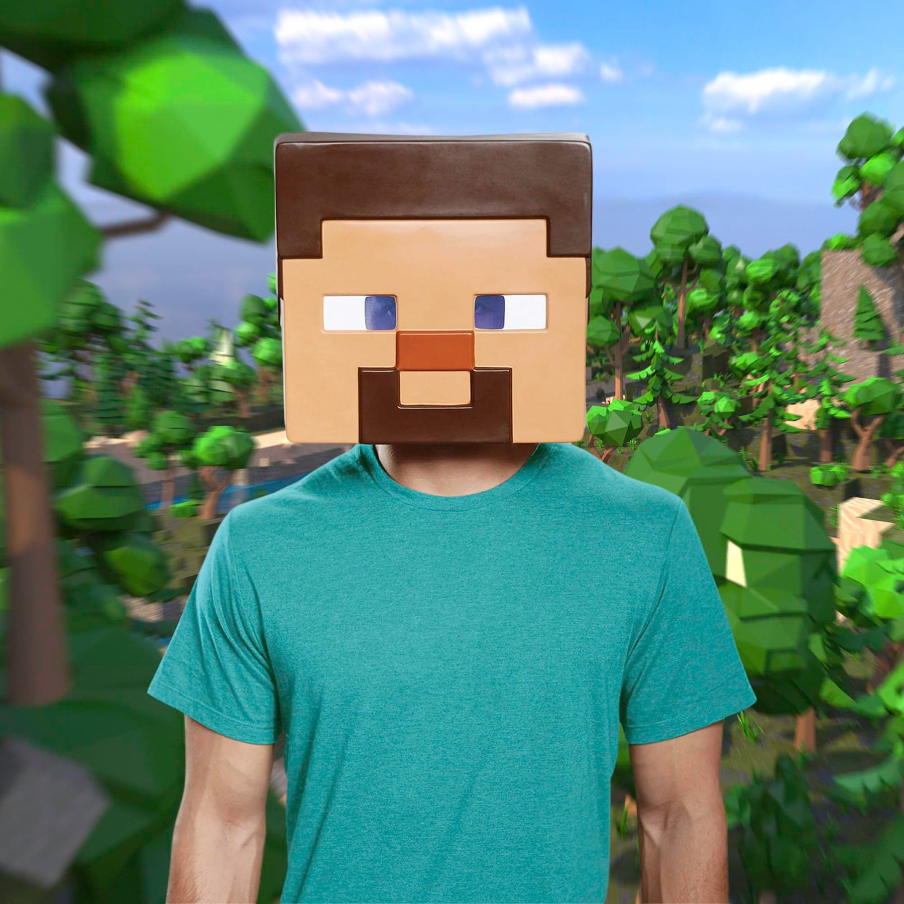 Minecraft Steve Adult Costume Mask | One Size Fits Most
