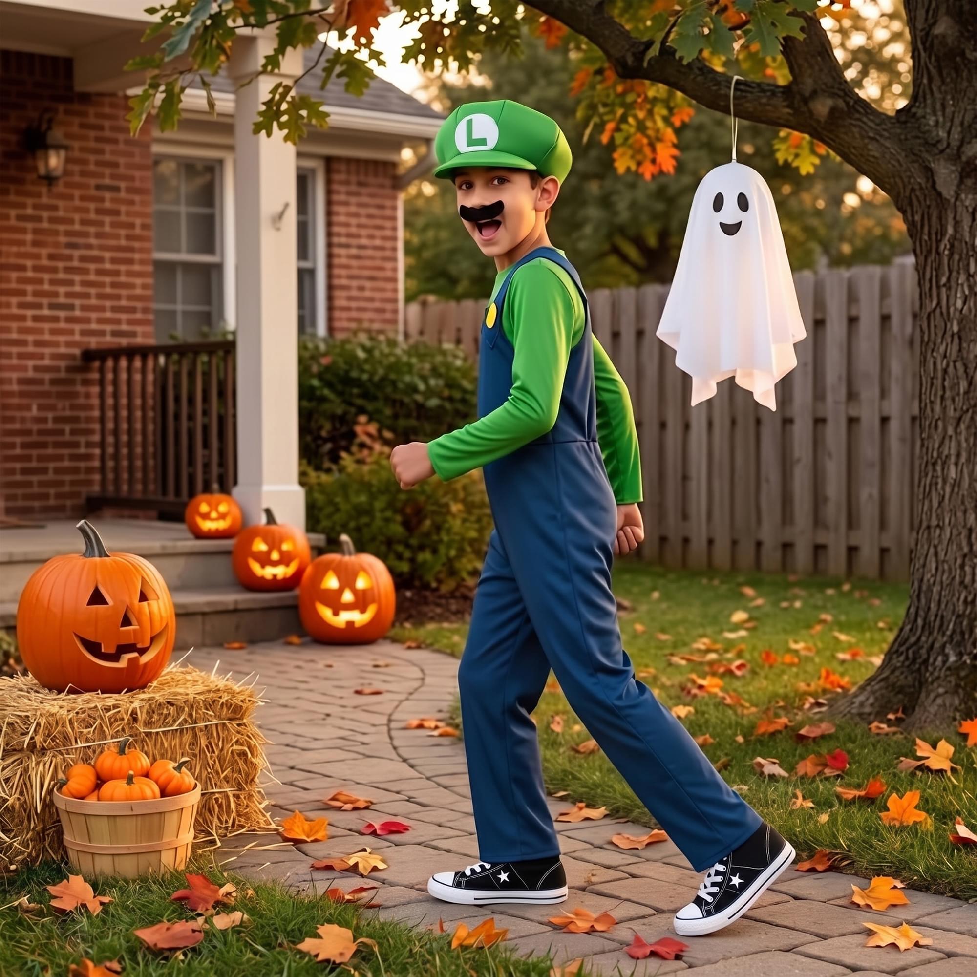 Nintendo Super Mario Bros Luigi Classic Child Costume