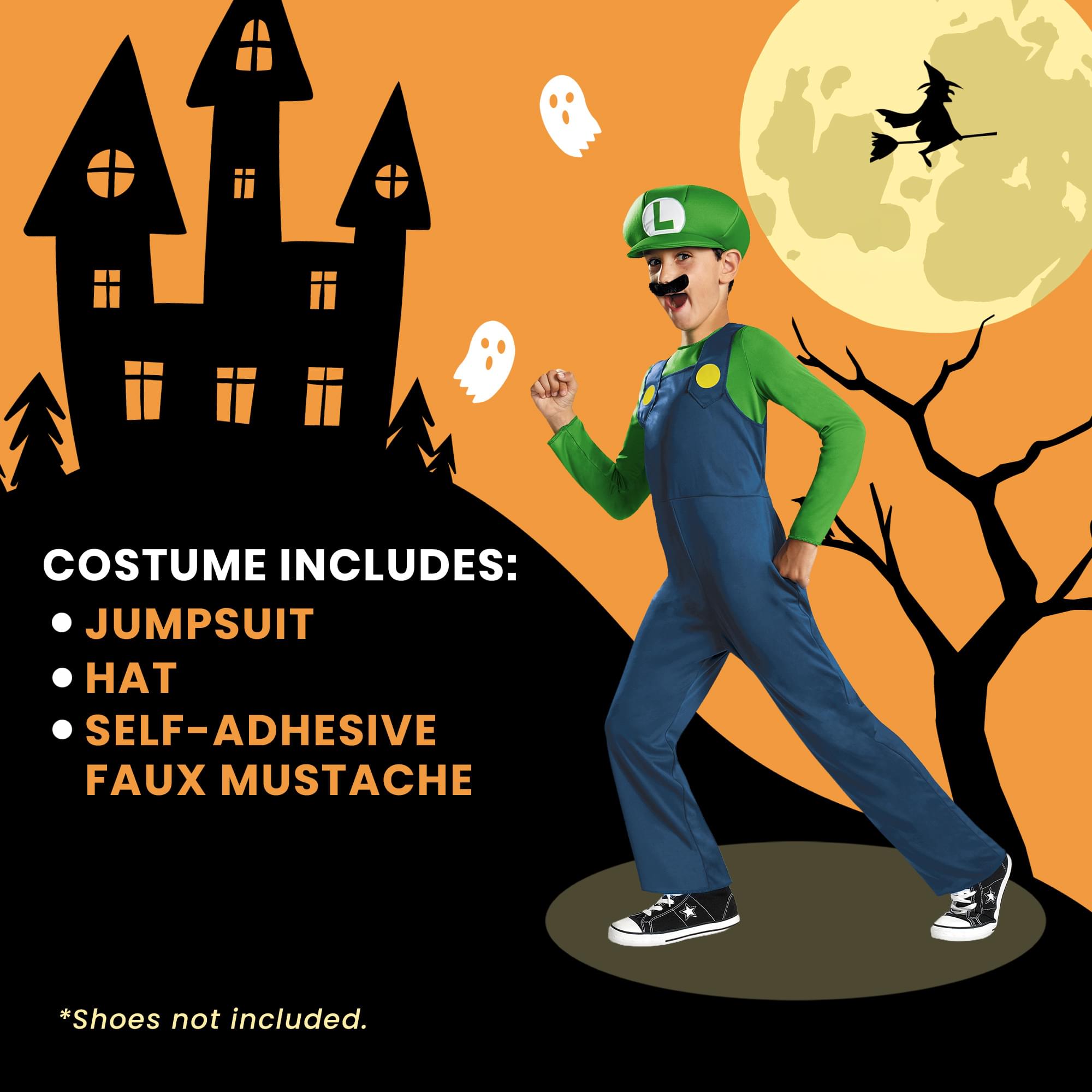 Nintendo Super Mario Bros Luigi Classic Child Costume