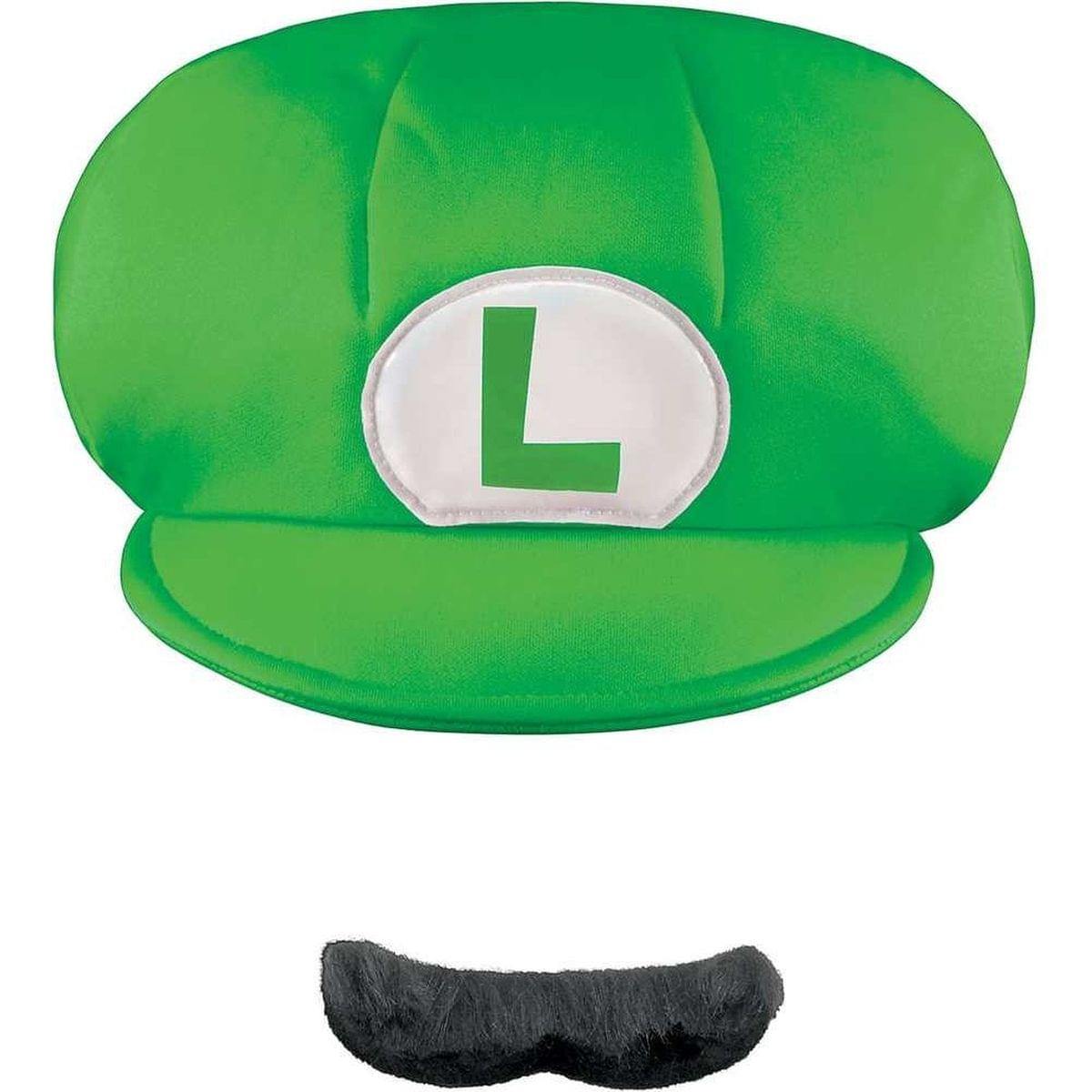 Super Mario Bros. Luigi Child Costume Hat & Mustache One Size