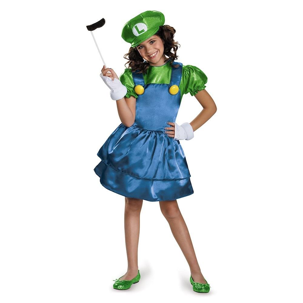 Super Mario Bros Girl's Luigi Costume Dress