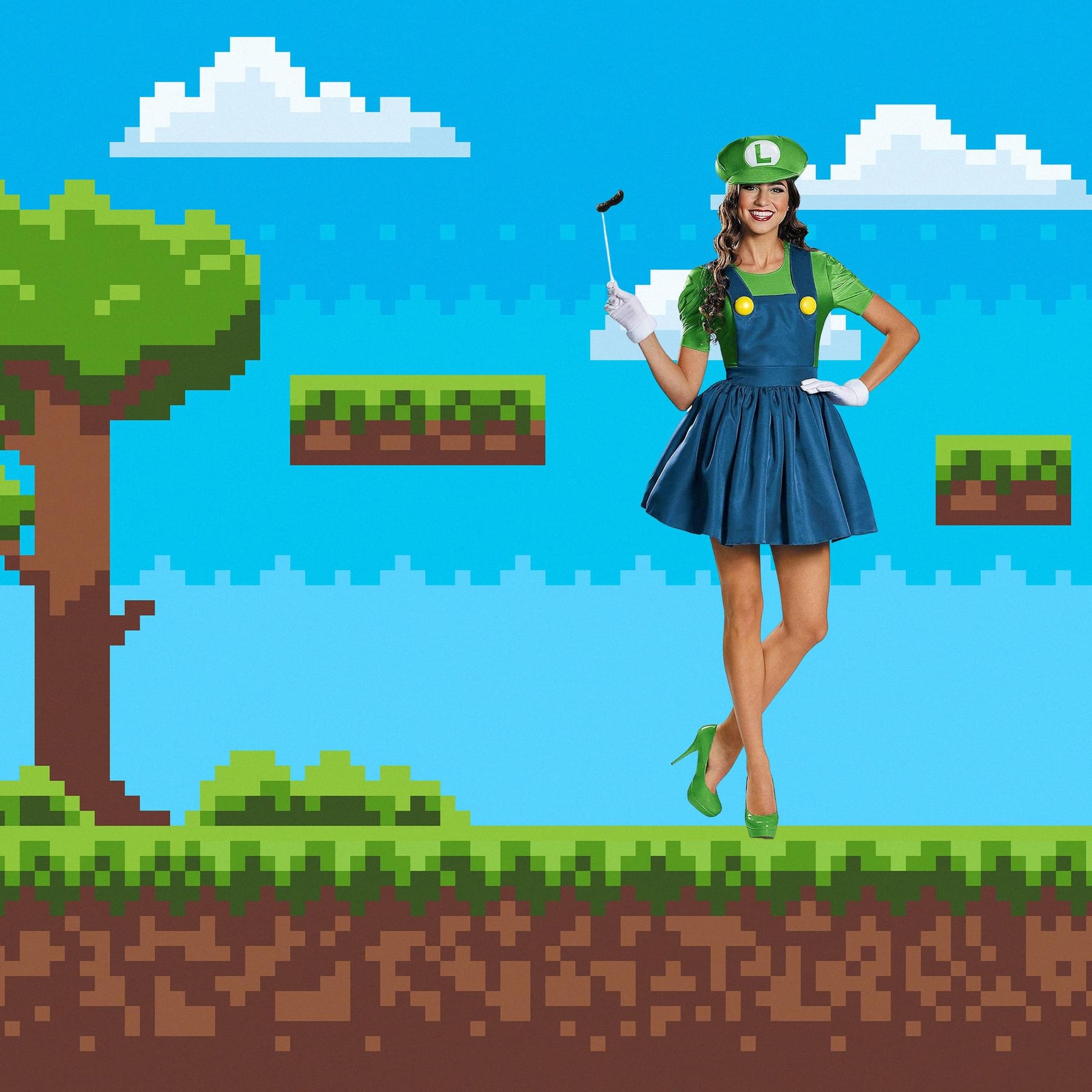Super Mario Bros Women's Luigi Costume Dress | Free Shipping Super Mario Bros Women's Luigi Costume Dress | Free Shipping