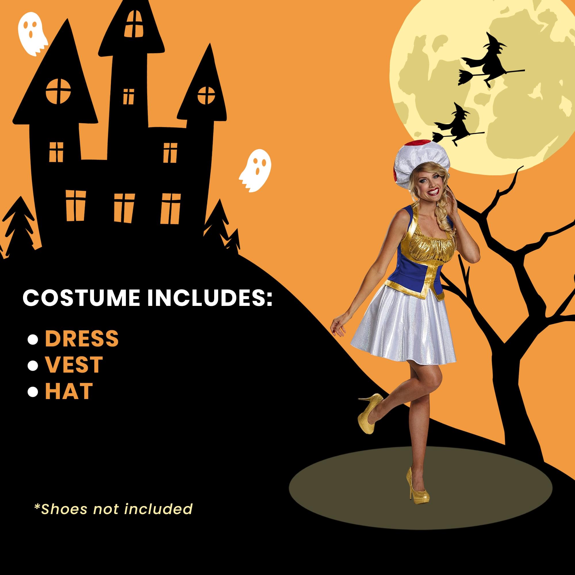 Super Mario Bros Toad Women's Toad Costume Dress