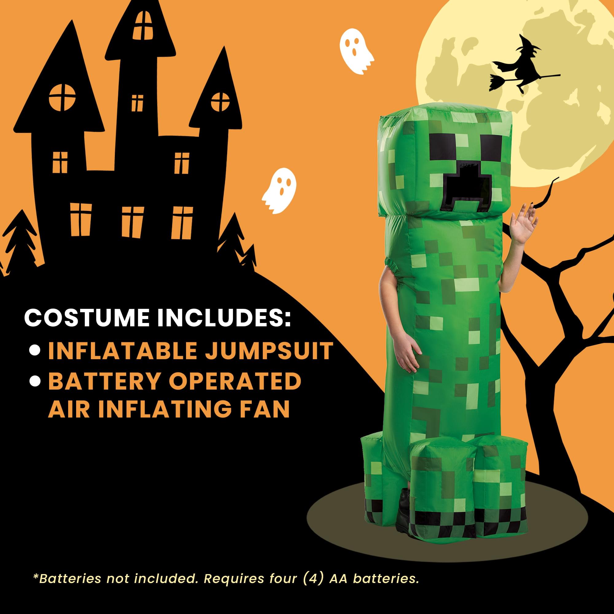 Minecraft Inflatable Creeper Child Costume | One Size