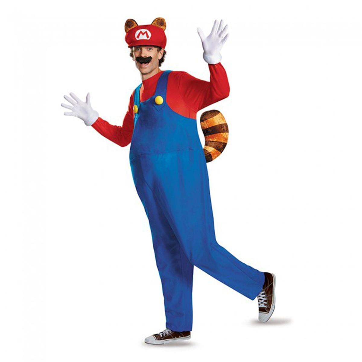 Super Mario Bros Nintendo Mario Raccoon Deluxe Costume Adult