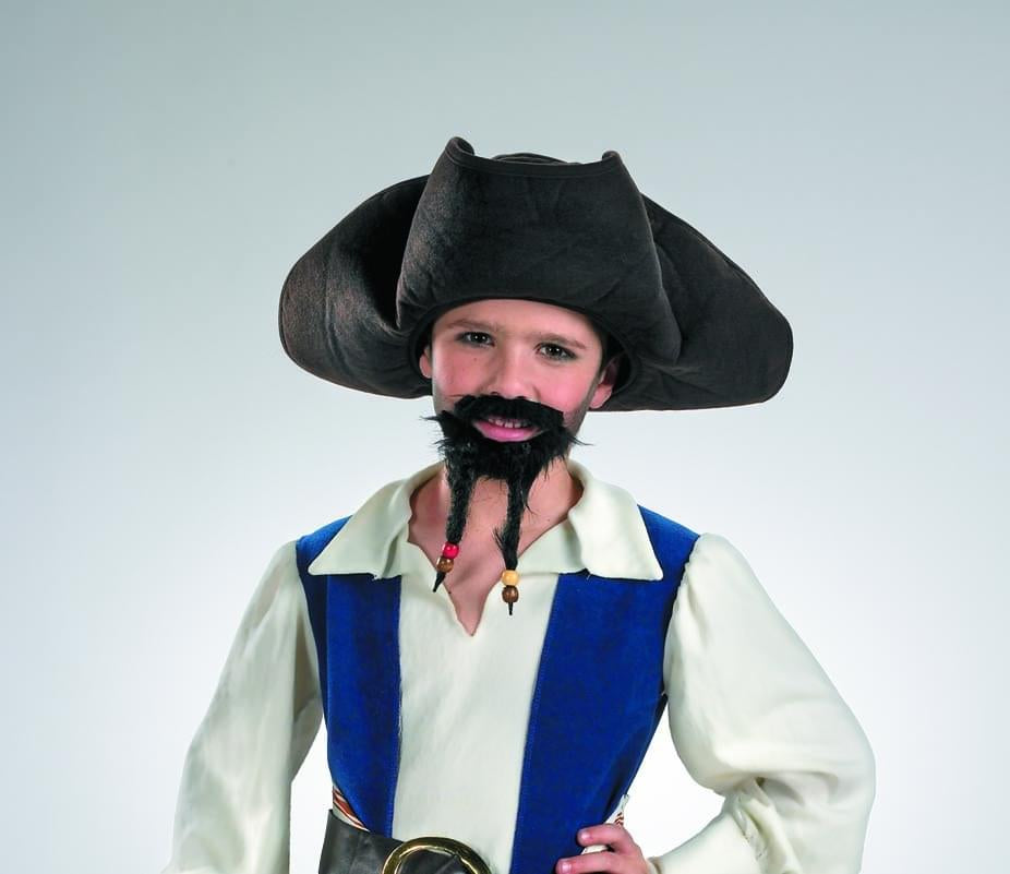 Pirates of the Caribbean Pirate Hat with Moustache and Goatee Costume Accessory