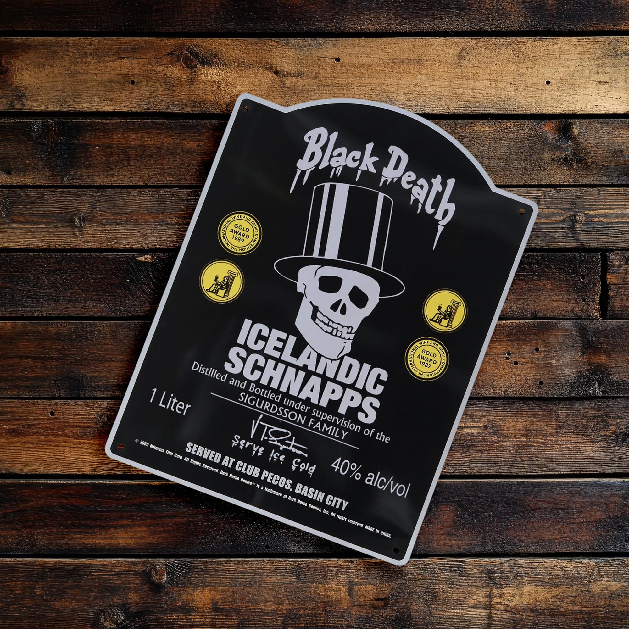 Sin City Movie Tin Sign Black Death Icelandic Schnapps