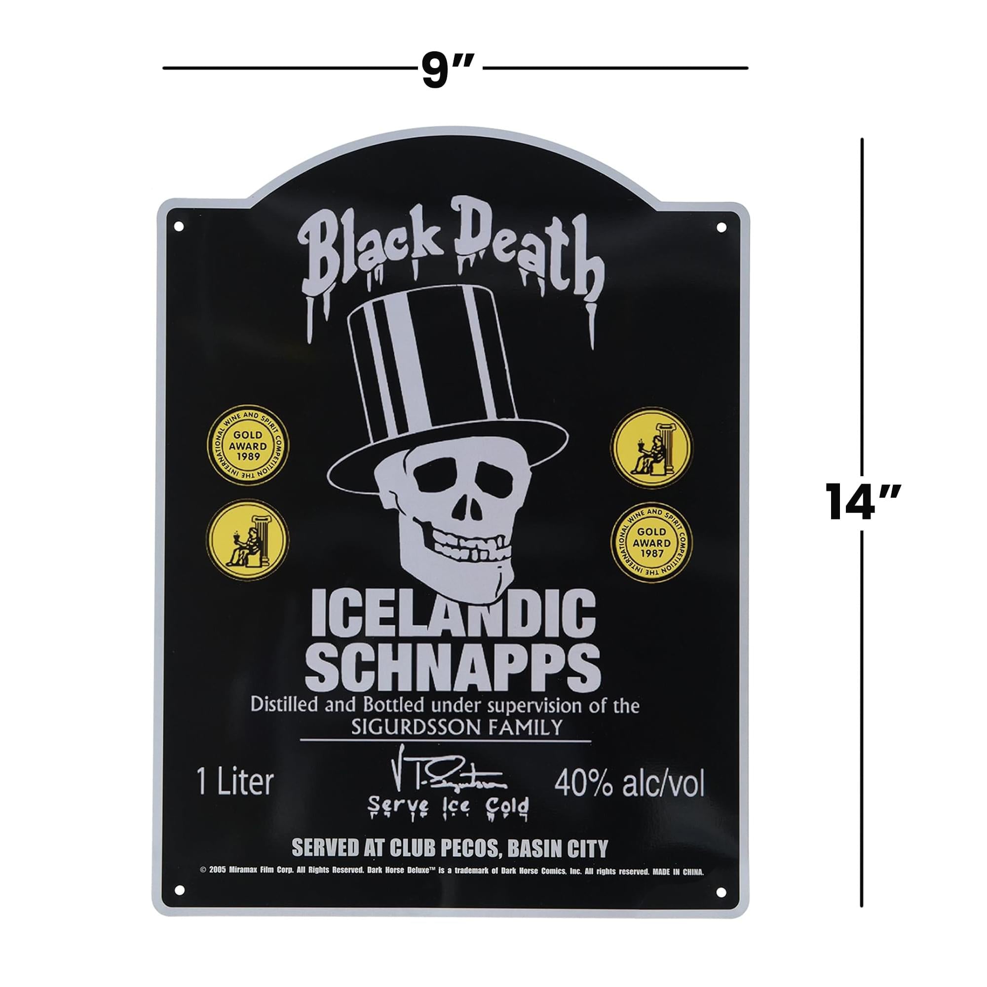 Sin City Movie Tin Sign Black Death Icelandic Schnapps