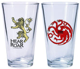 Game Of Thrones Pint Glass Set Of 2 Lannister & Targaryen
